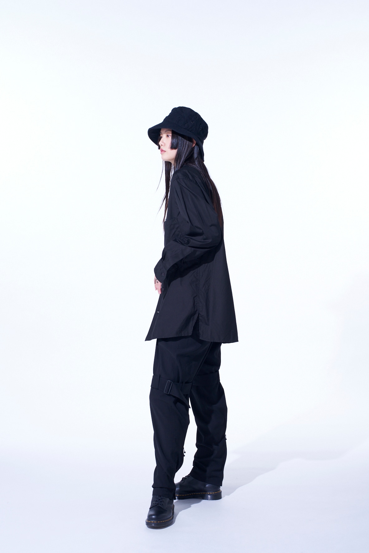 PE/GABARDINE BELTED BANDAGE PANTS