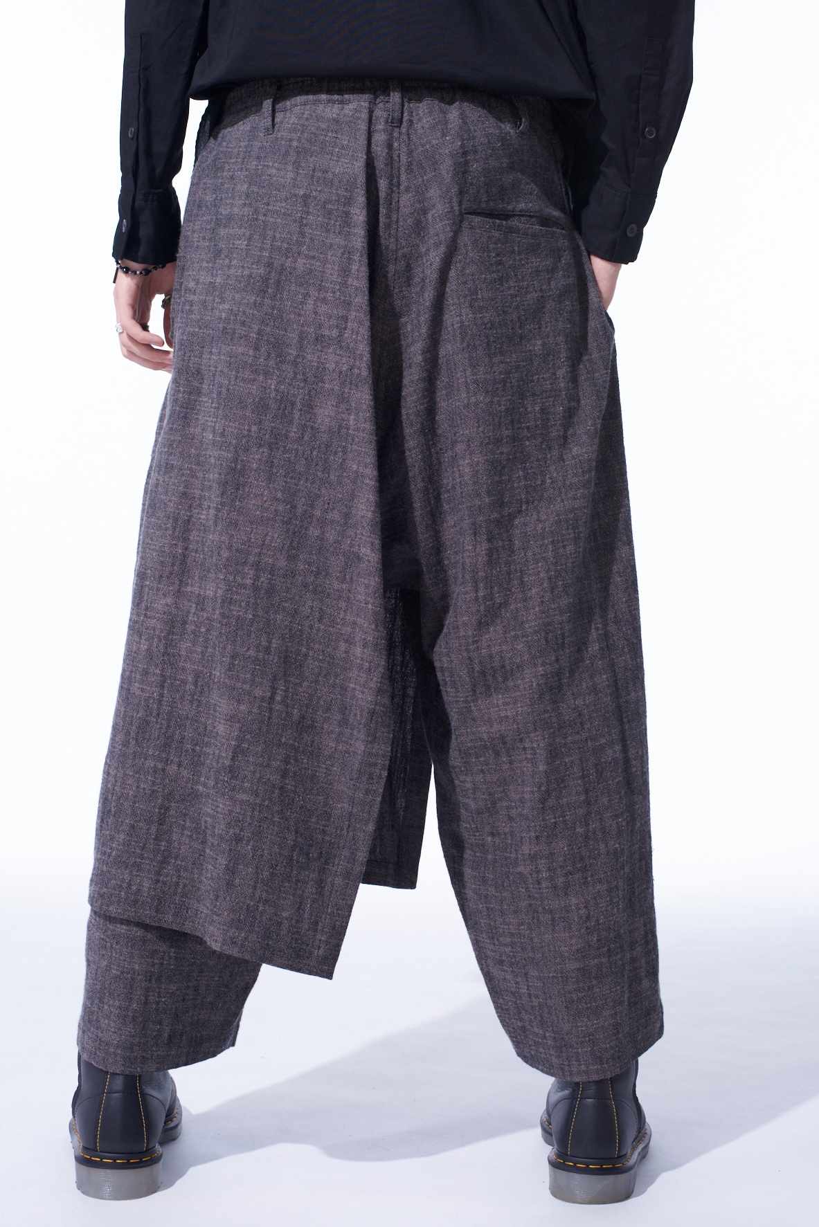 SLUB WASHER COTTON WRAP PANTS