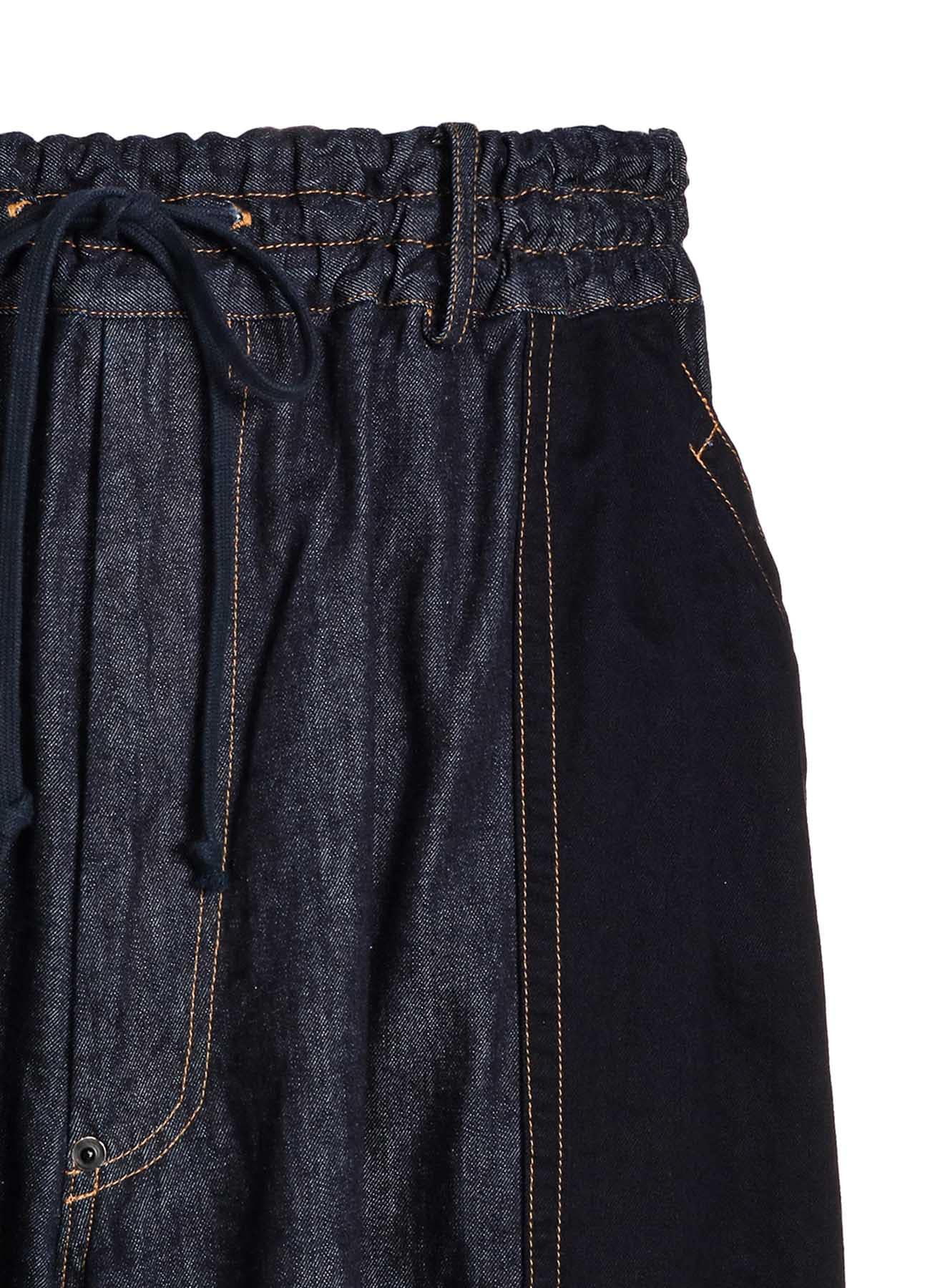 7oz DENIM CRAZY PATCHWORK CULOTTE PANTS