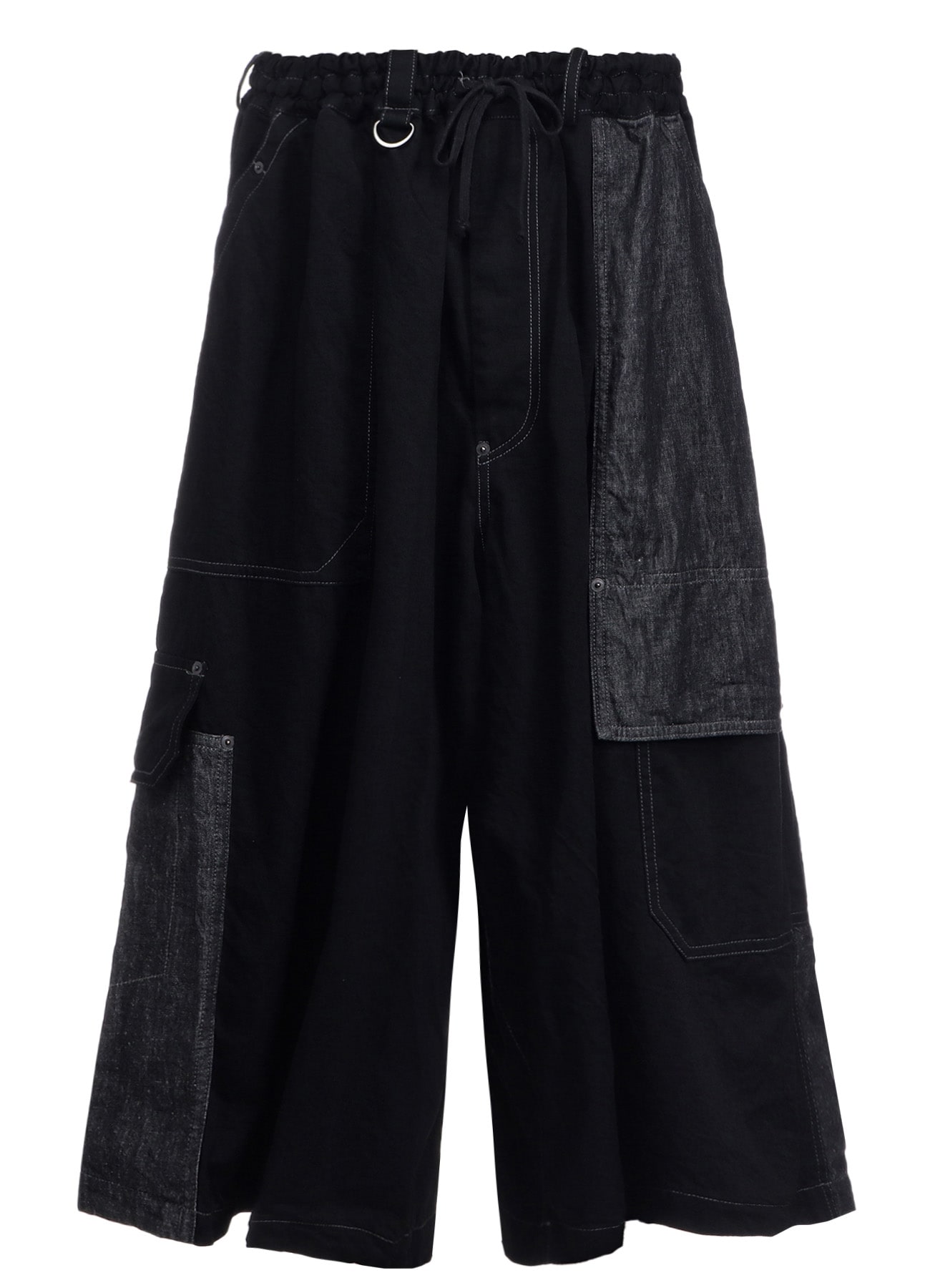 7oz DENIM CRAZY PATCHWORK CULOTTE PANTS