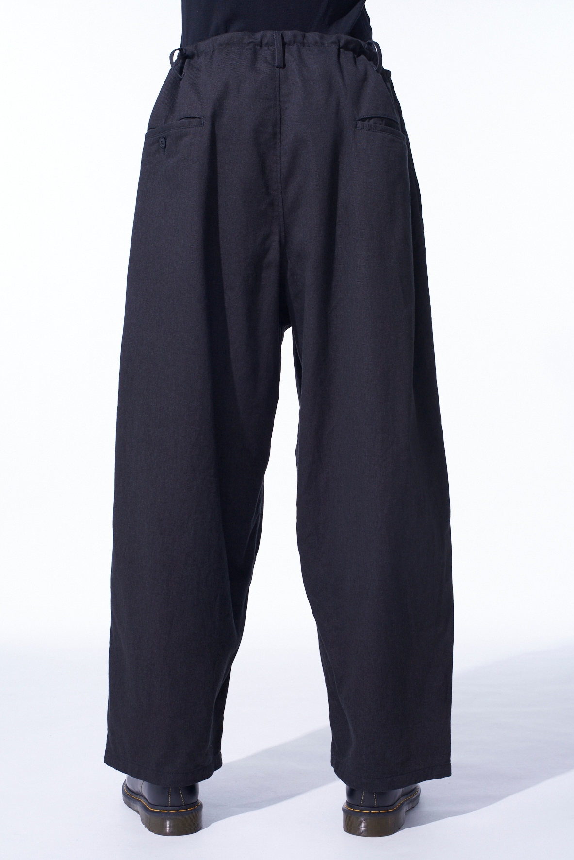 COTTON DRILL DRAWSTRING WIDE PANTS