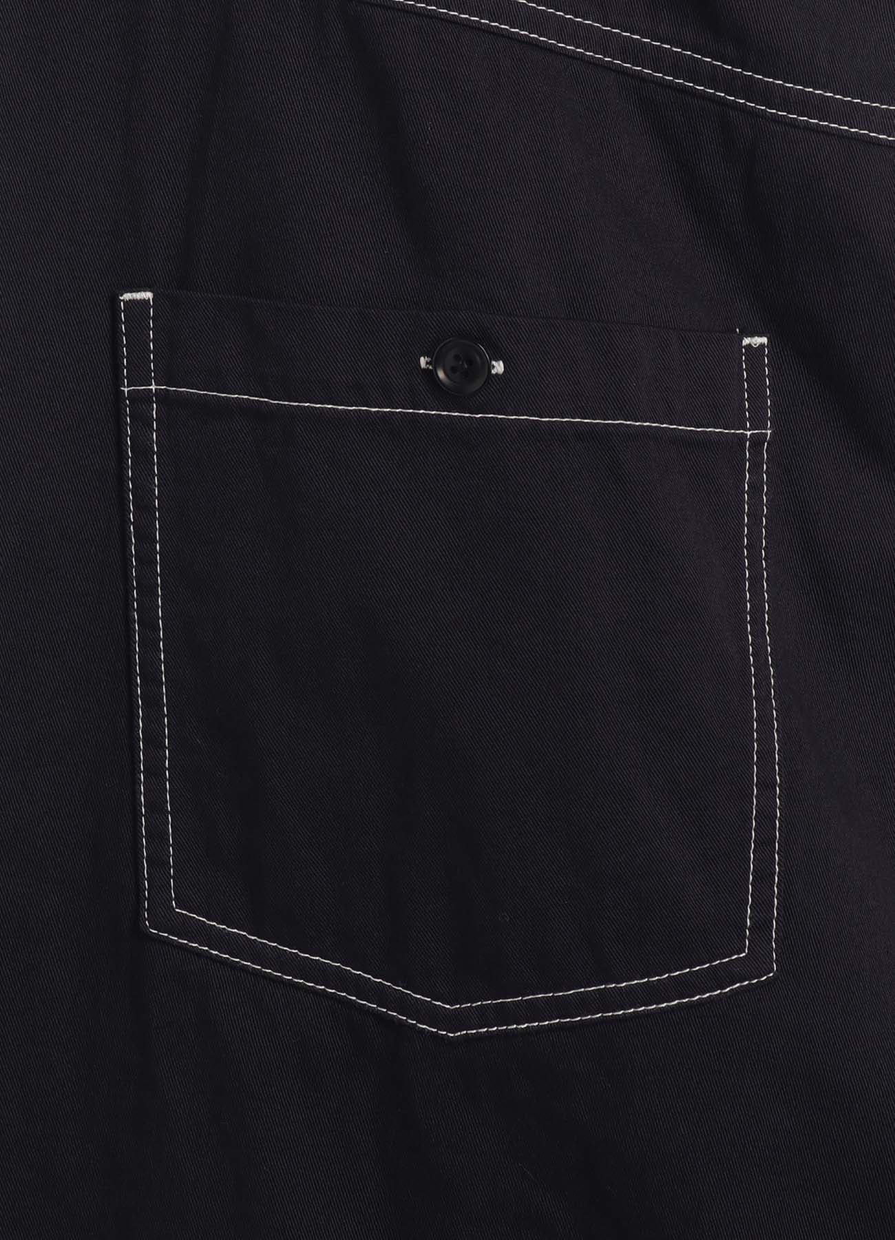 COTTON TWILL GARMENT DYED SUSPENDER PANTS