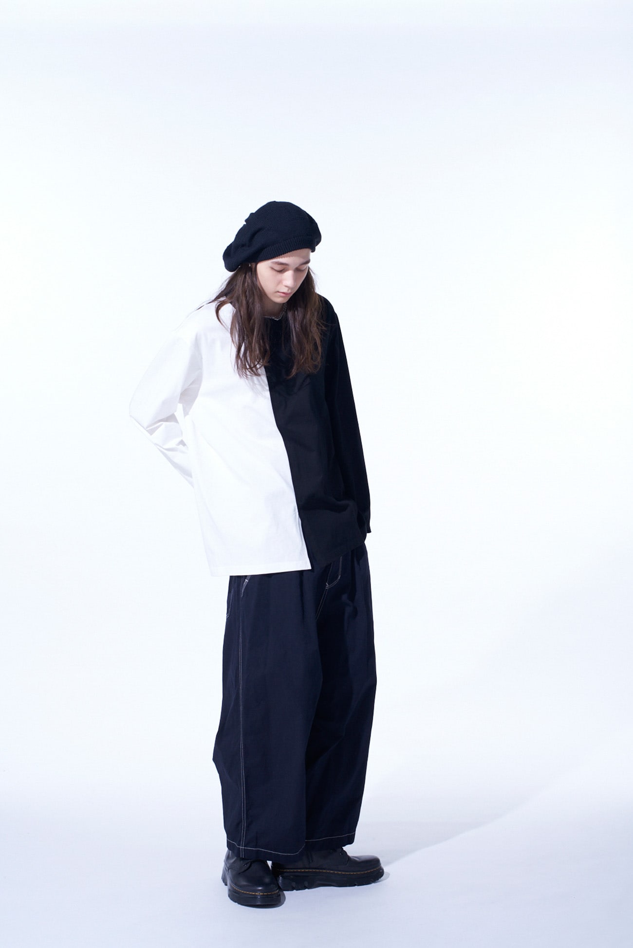 COTTON TWILL GARMENT DYED SUSPENDER PANTS