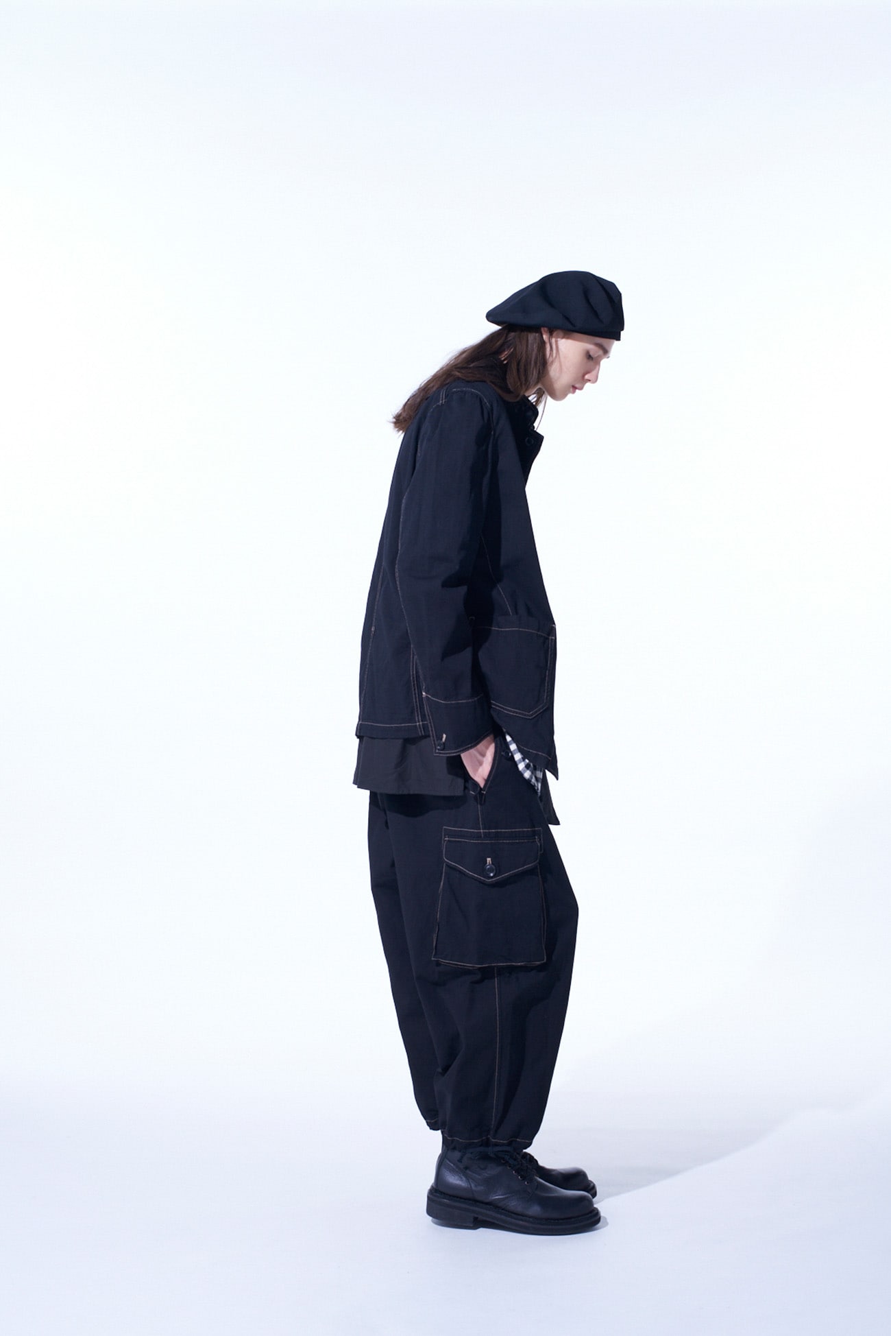 COTTON TWILL GARMENT DYED BALLOON CARGO PANTS