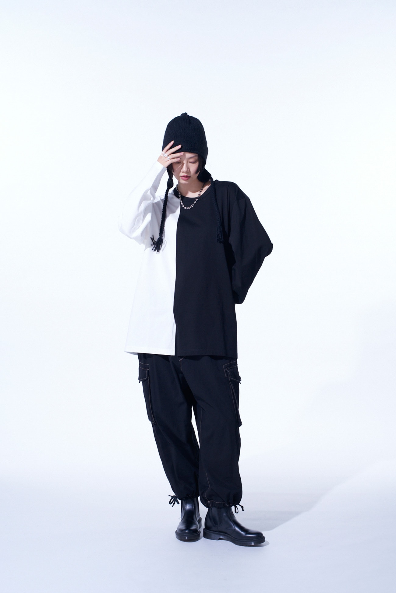 COTTON TWILL GARMENT DYED BALLOON CARGO PANTS