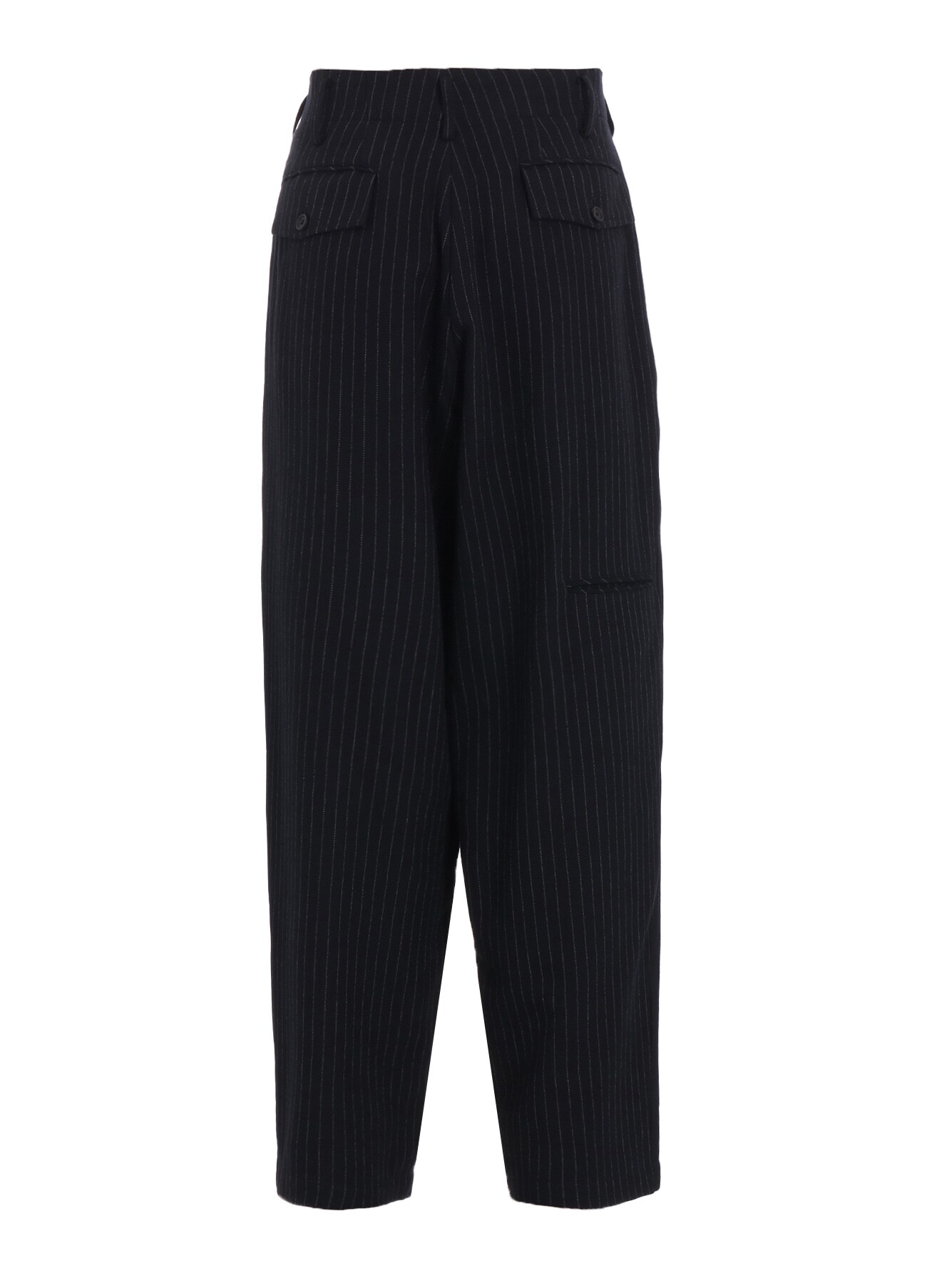 【11/21～11/25 Y's OMOTESANDO 先行販売】CHAMBRAY VIYELLA STRIPED WIDE TROUSERS WITH SIDE TAPE