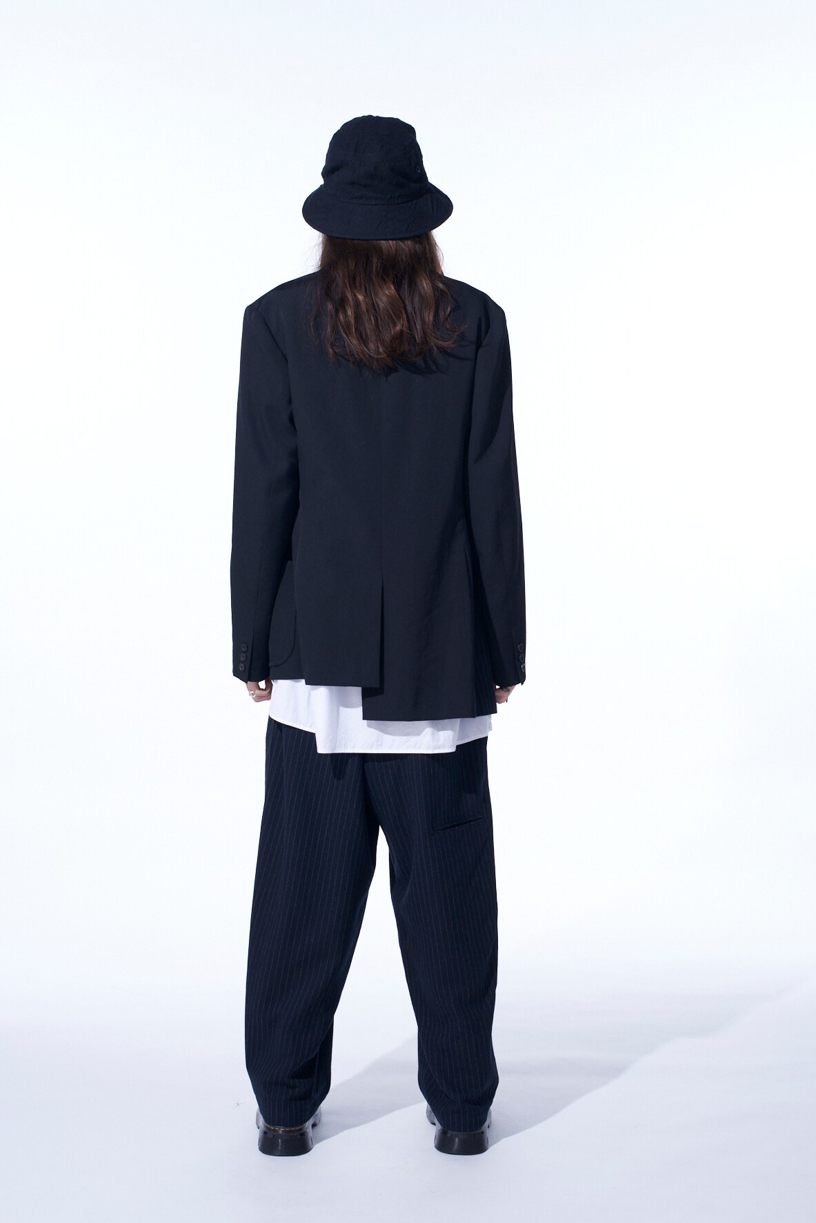 【11/21～11/25 Y's OMOTESANDO 先行販売】CHAMBRAY VIYELLA STRIPED WIDE TROUSERS WITH SIDE TAPE