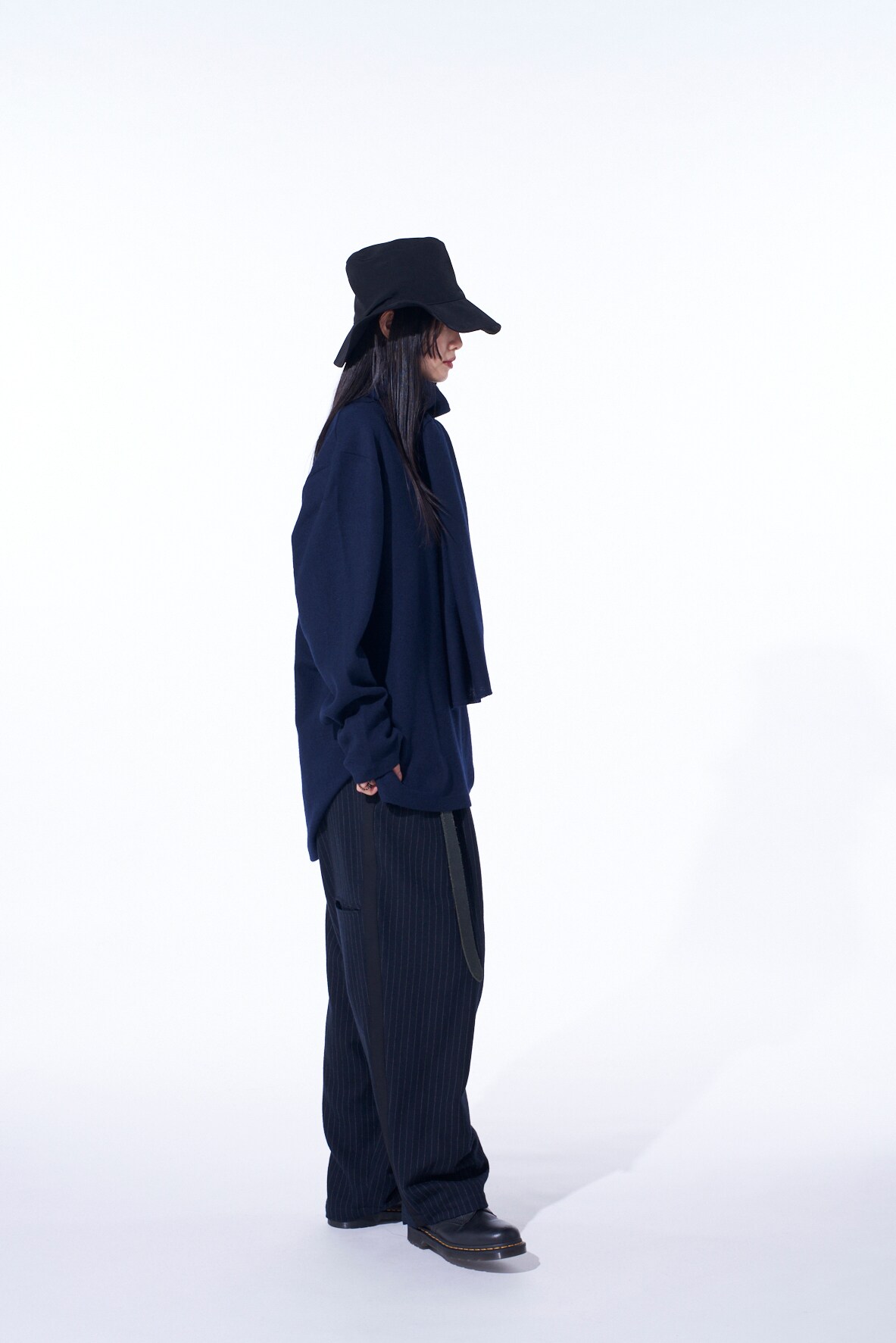 【11/21～11/25 Y's OMOTESANDO 先行販売】CHAMBRAY VIYELLA STRIPED WIDE TROUSERS WITH SIDE TAPE