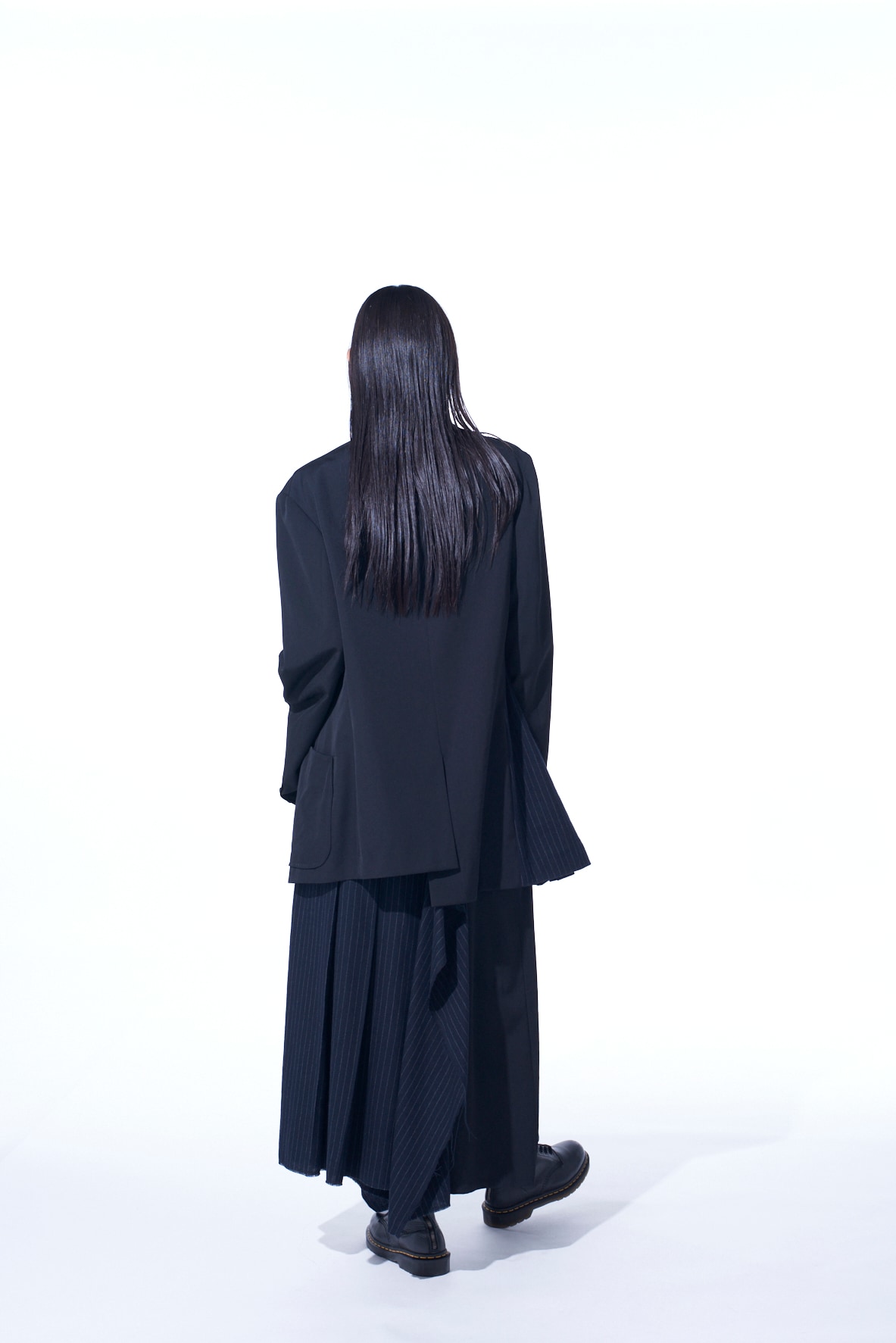 【11/21～11/25 Y's OMOTESANDO 先行販売】WASHER WOOL GABARDINE PLEATED SKIRT