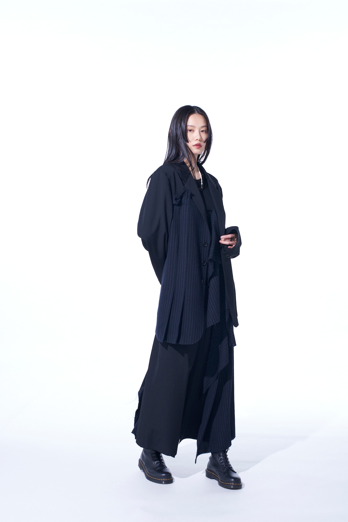 【11/21～11/25 Y's OMOTESANDO 先行販売】WASHER WOOL GABARDINE PLEATED SKIRT