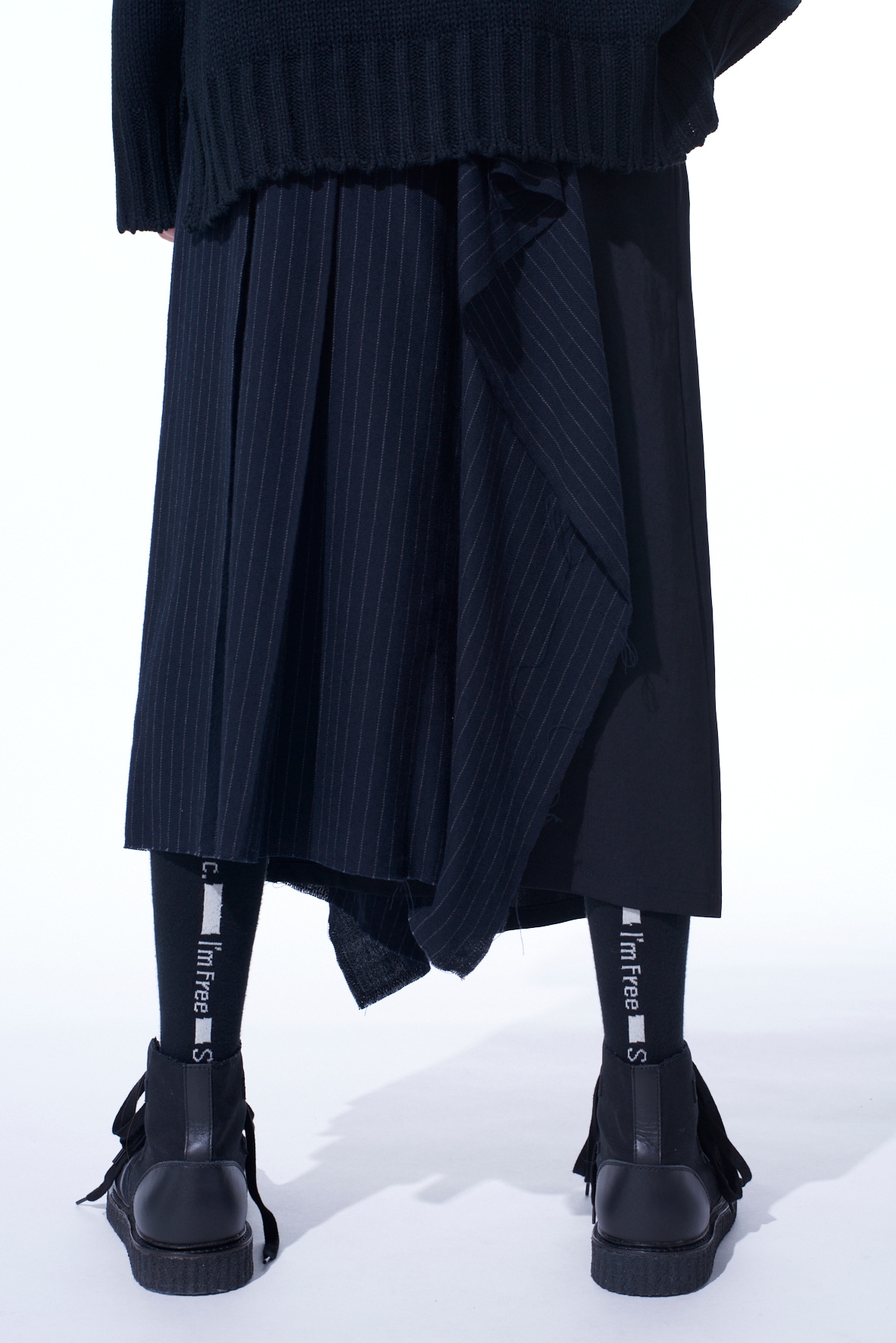 【11/21～11/25 Y's OMOTESANDO 先行販売】WASHER WOOL GABARDINE PLEATED SKIRT