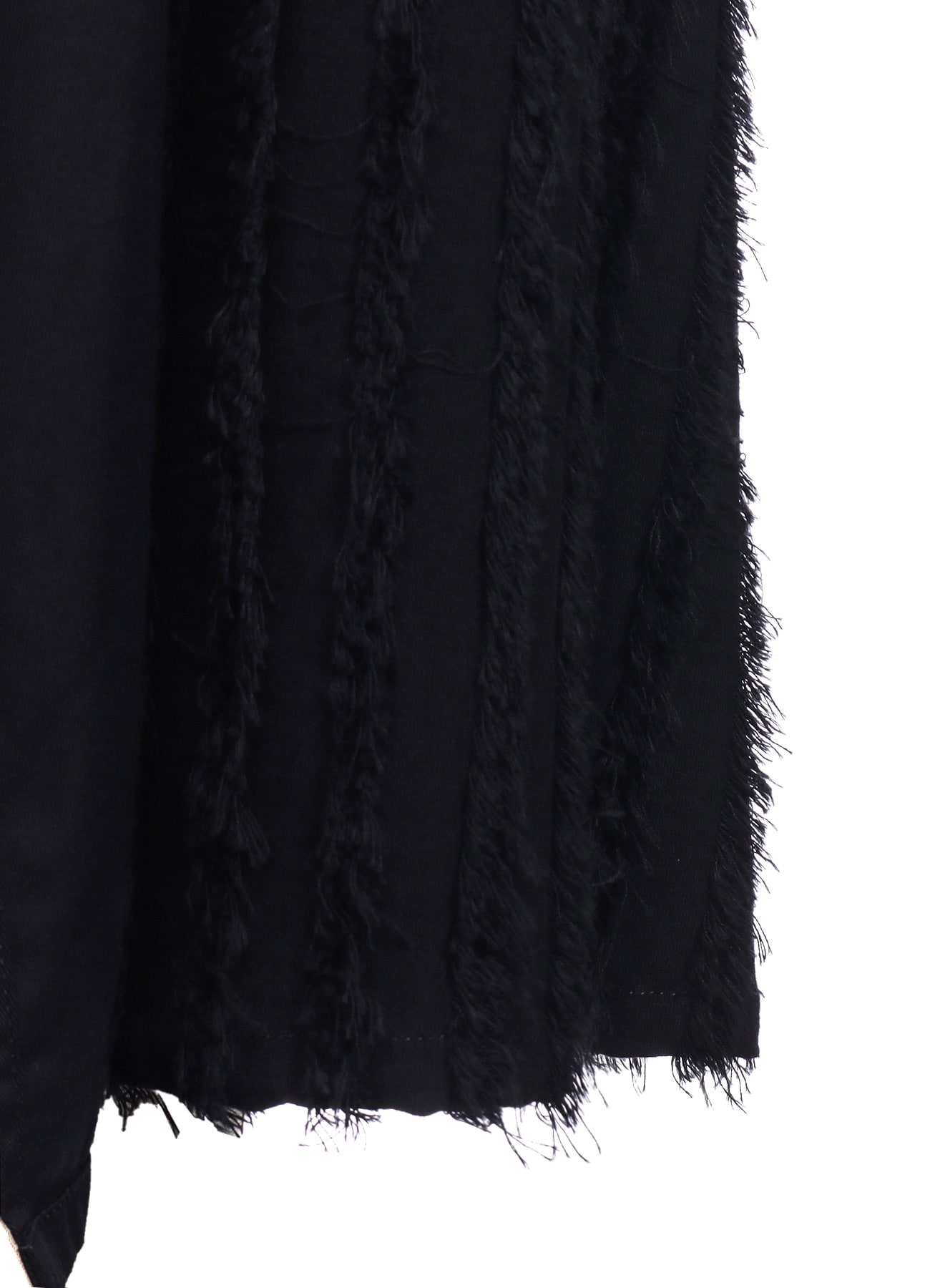 JACQUARD FRINGE STRIPE WRAP SKIRT