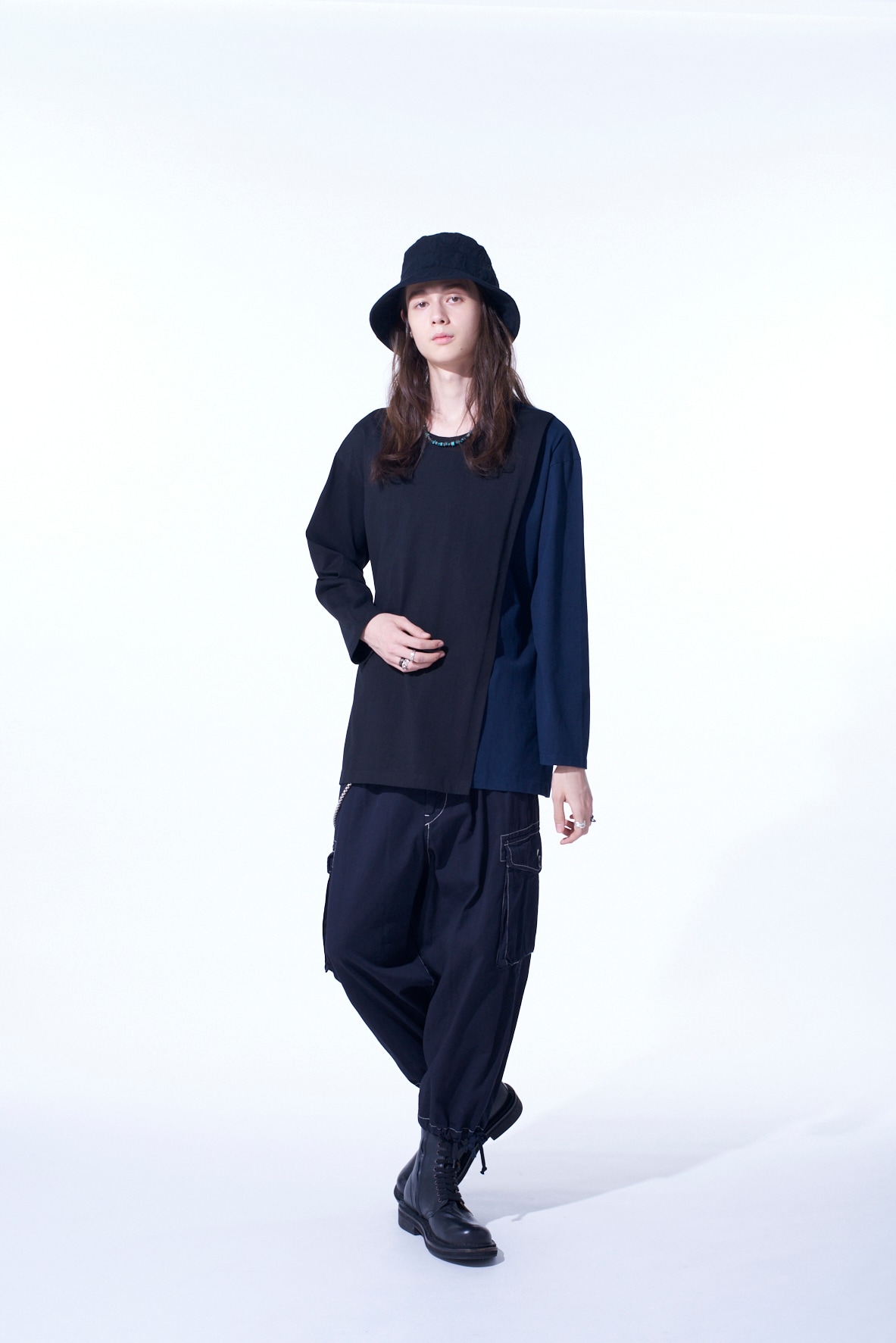 BICOLOR LAYERED LONG-SLEEVE T-SHIRT