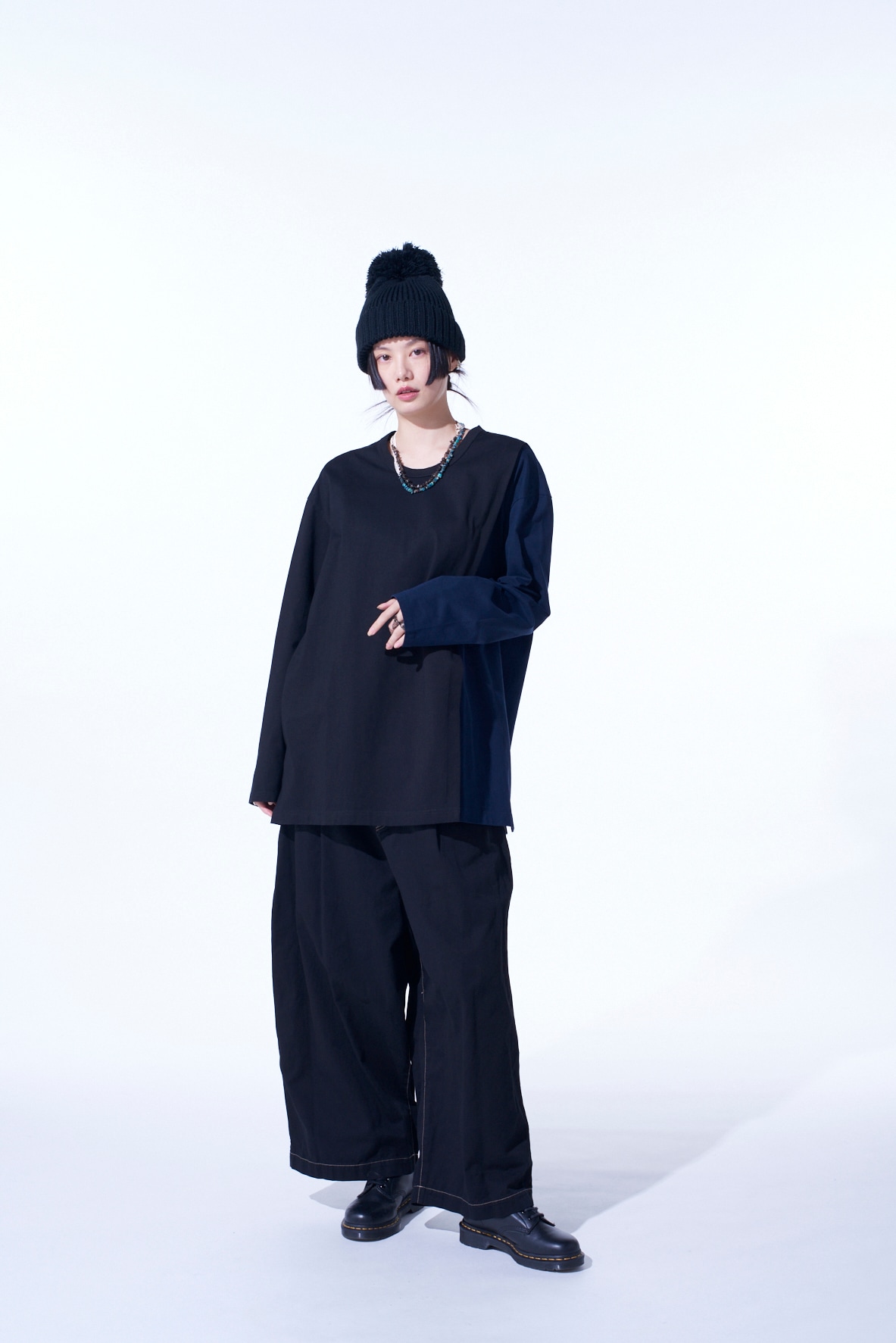 BICOLOR LAYERED LONG-SLEEVE T-SHIRT