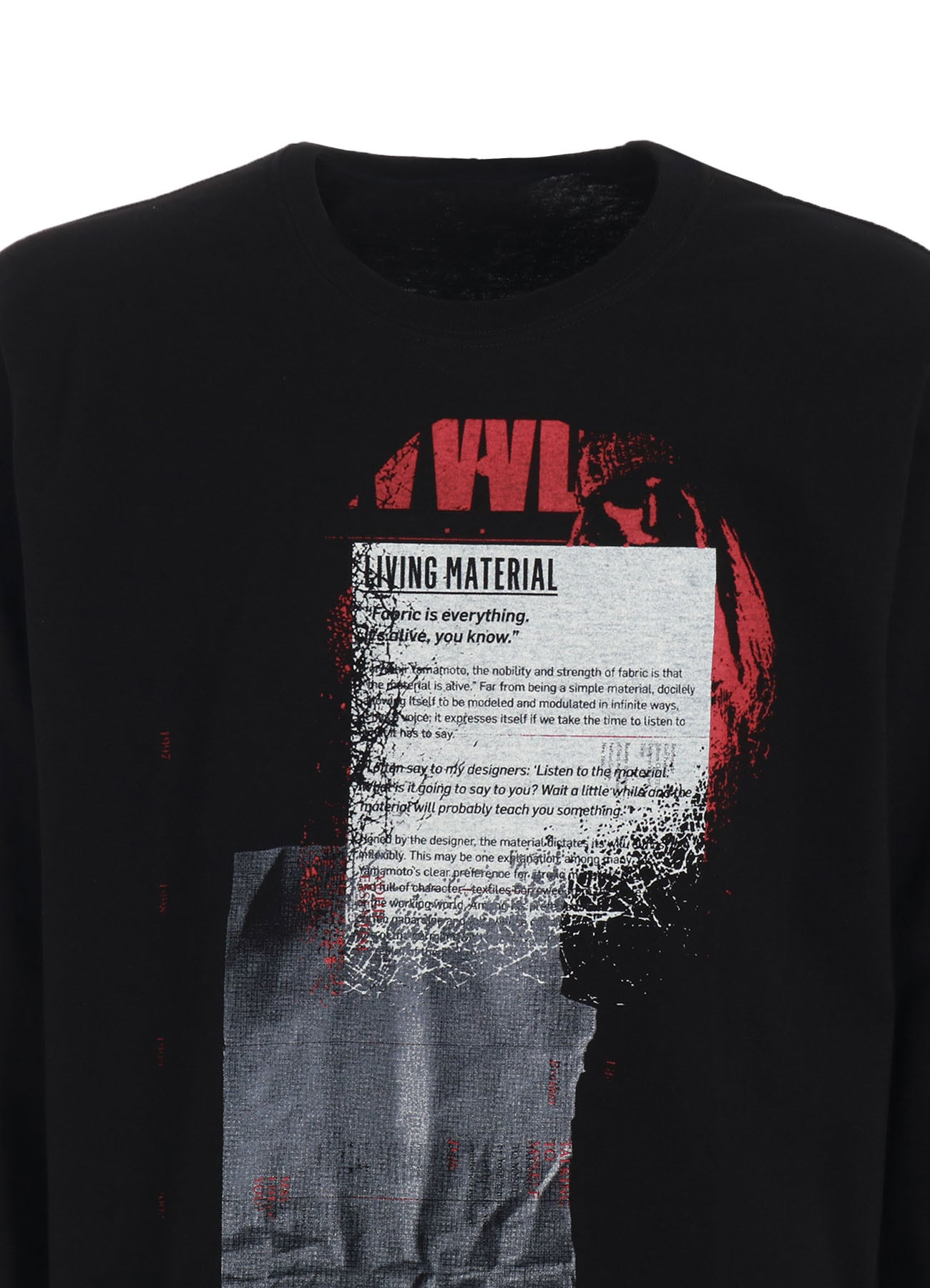 YY MESSAGE COLLAGE RED GRAPHIC LONG-SLEEVED T-SHIRT