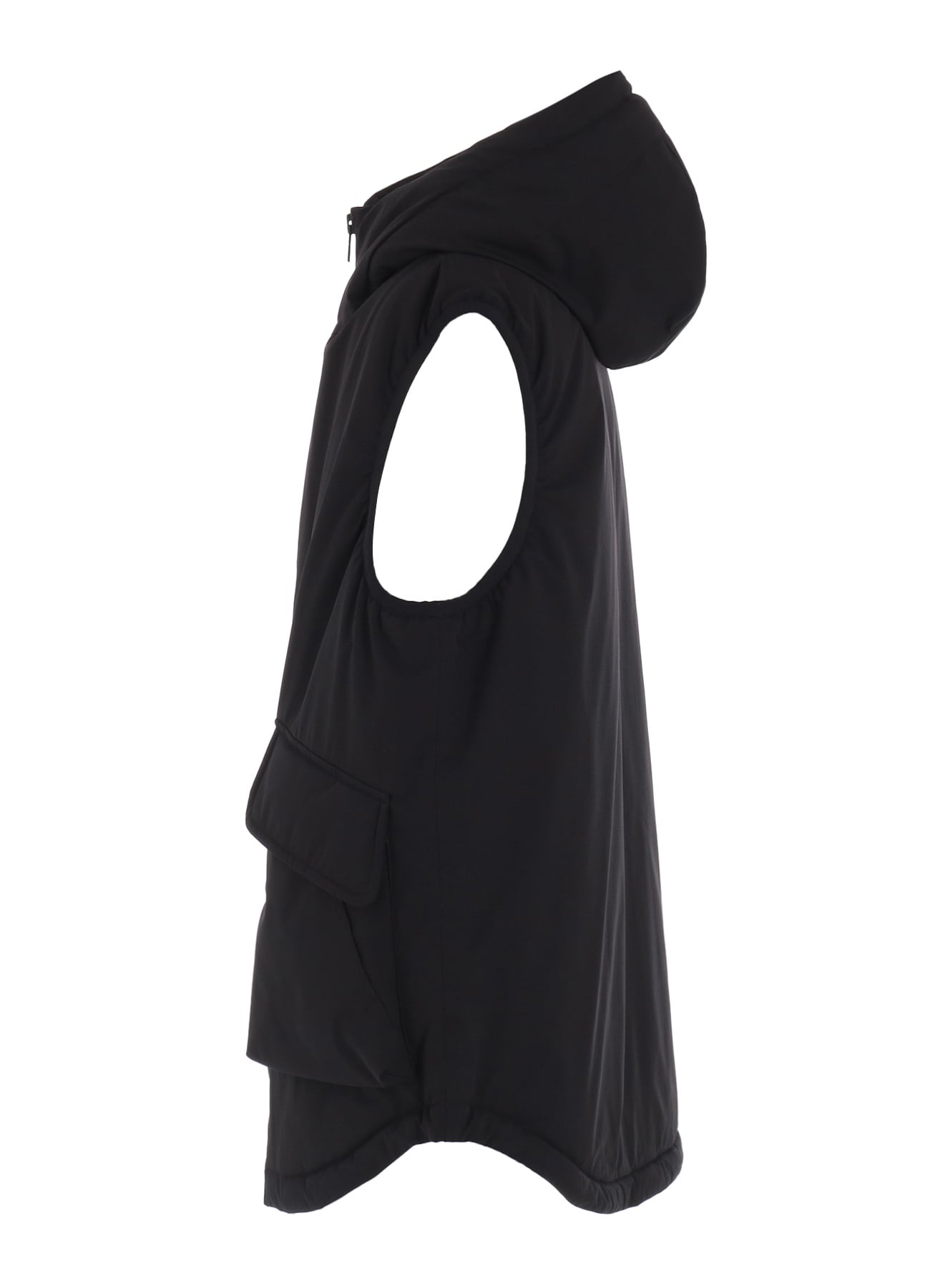 WATER-REPELLENT STRETCH TAFFETA PUFFER HOODED VEST