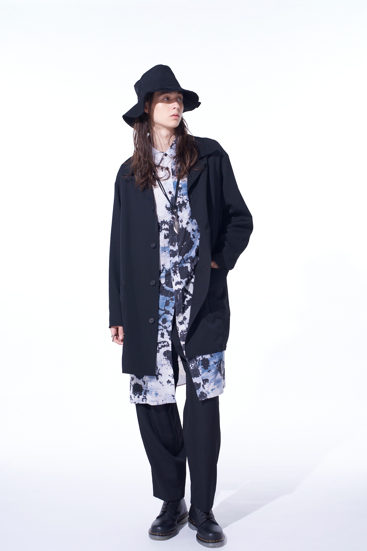 【11/21～11/25 Y's OMOTESANDO 先行販売】WASHER WOOL GABARDINE OPEN COLLAR TOPPER BLOUSON