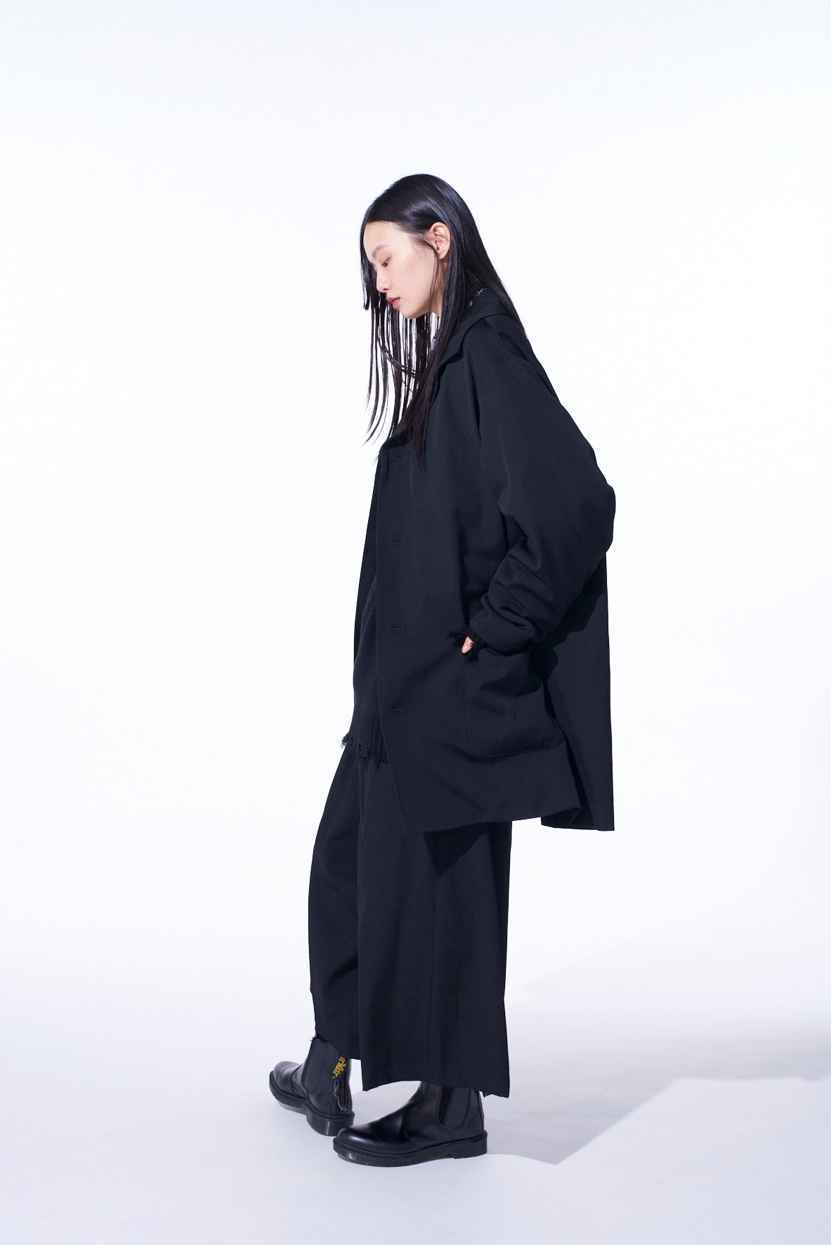 【11/21～11/25 Y's OMOTESANDO 先行販売】WASHER WOOL GABARDINE OPEN COLLAR TOPPER BLOUSON