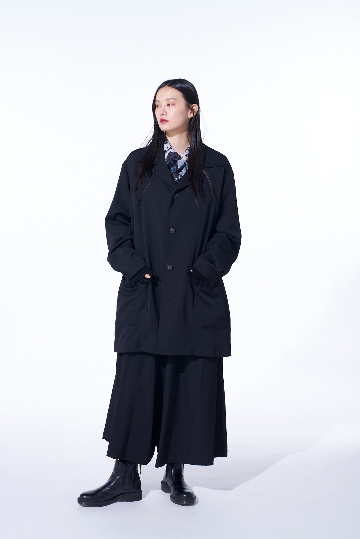 【11/21～11/25 Y's OMOTESANDO 先行販売】WASHER WOOL GABARDINE OPEN COLLAR TOPPER BLOUSON