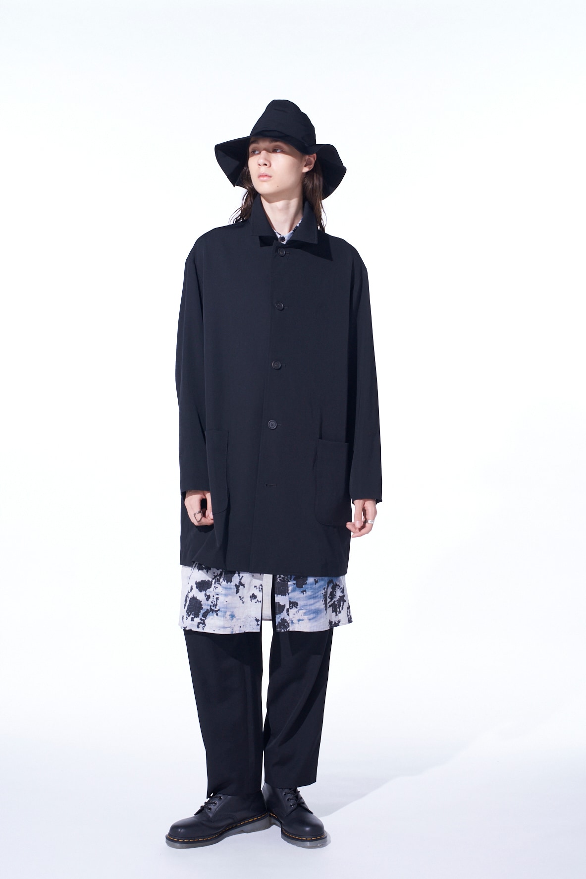 【11/21～11/25 Y's OMOTESANDO 先行販売】WASHER WOOL GABARDINE OPEN COLLAR TOPPER BLOUSON