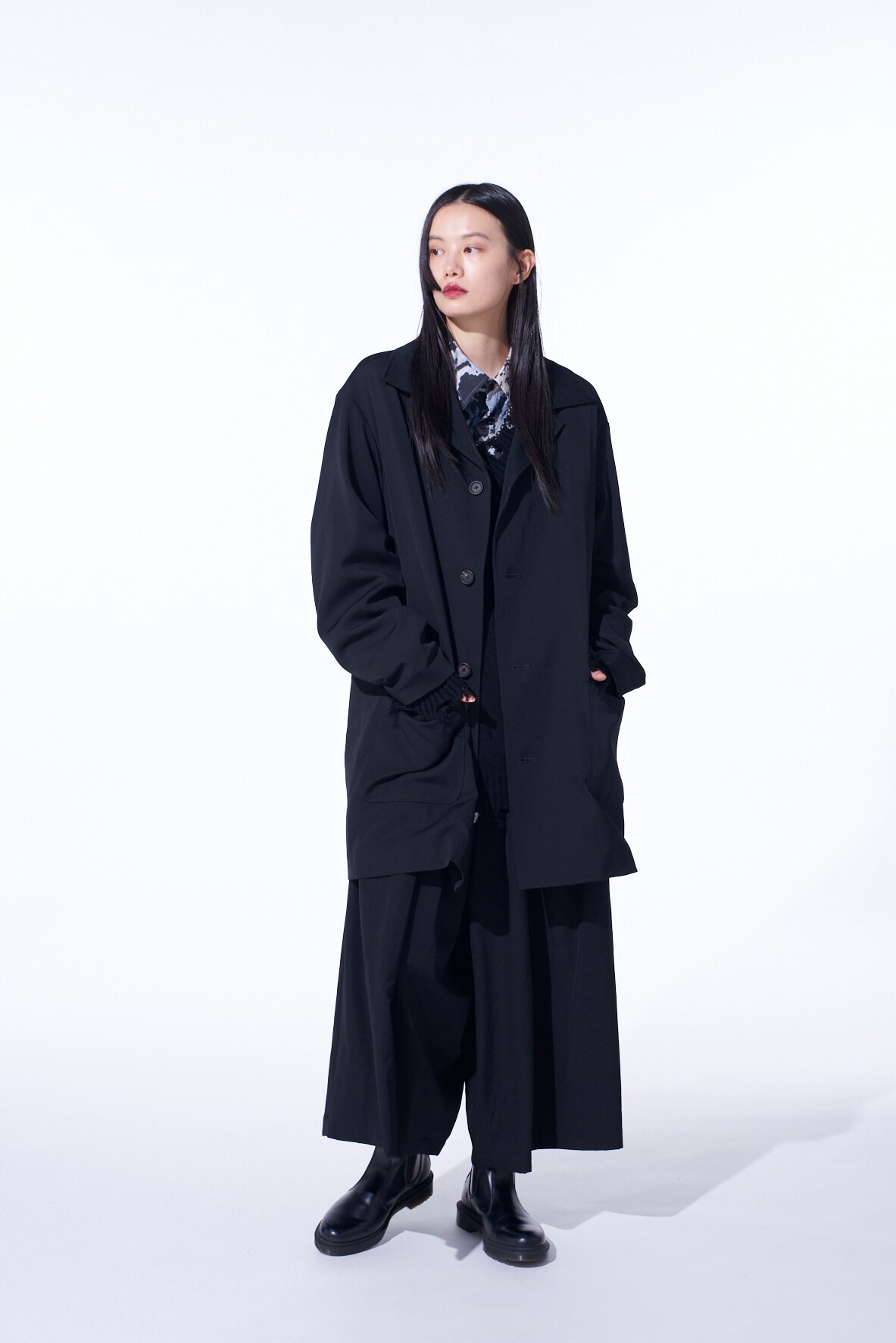 【11/21～11/25 Y's OMOTESANDO 先行販売】WASHER WOOL GABARDINE OPEN COLLAR TOPPER BLOUSON