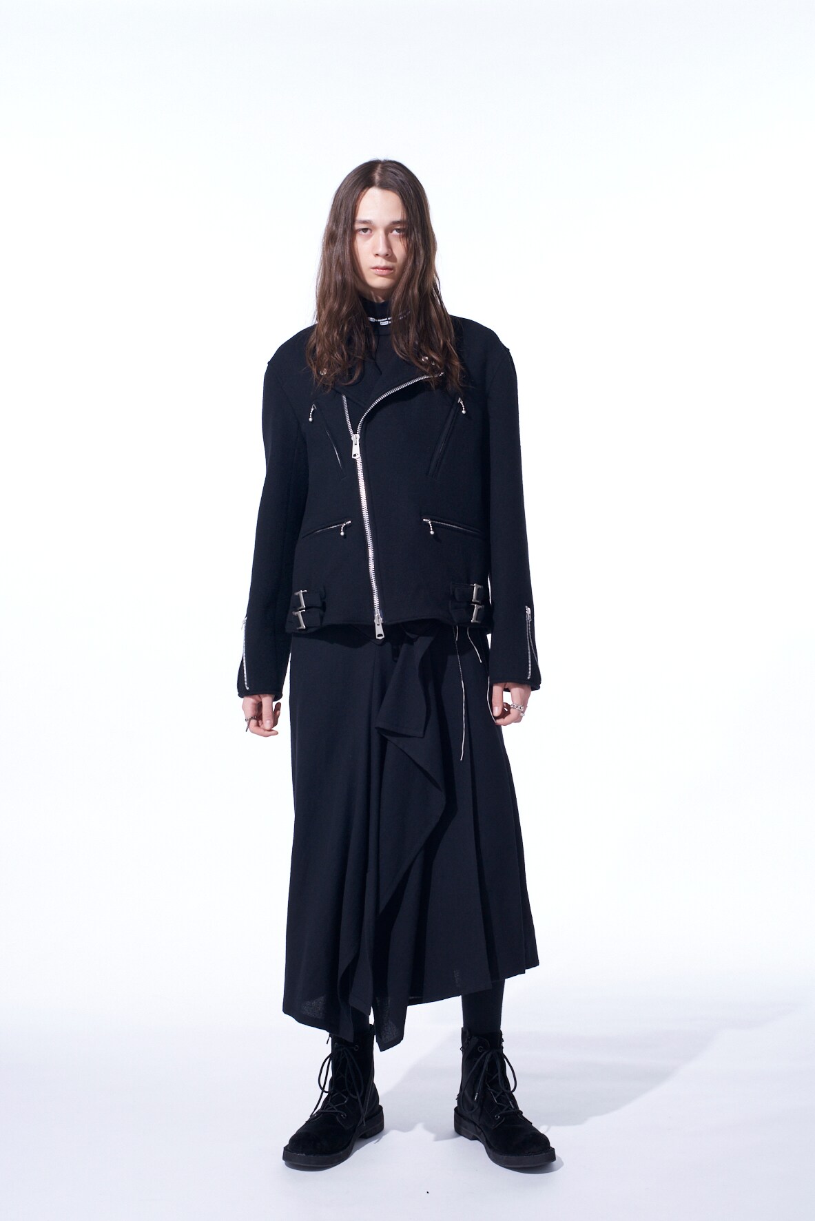 【11/21～11/25 Y's OMOTESANDO 先行販売】DOUBLE-WEAVE MELTON OVERSIZED MOTORCYCLE JACKET