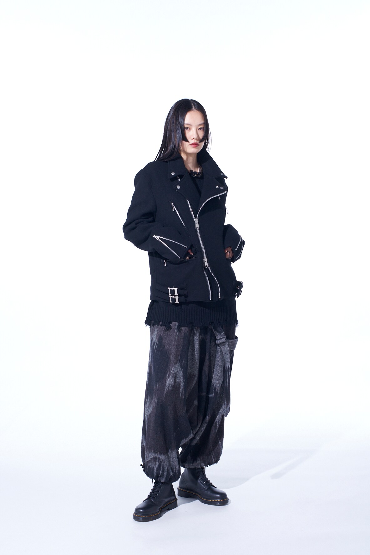 【11/21～11/25 Y's OMOTESANDO 先行販売】DOUBLE-WEAVE MELTON OVERSIZED MOTORCYCLE JACKET