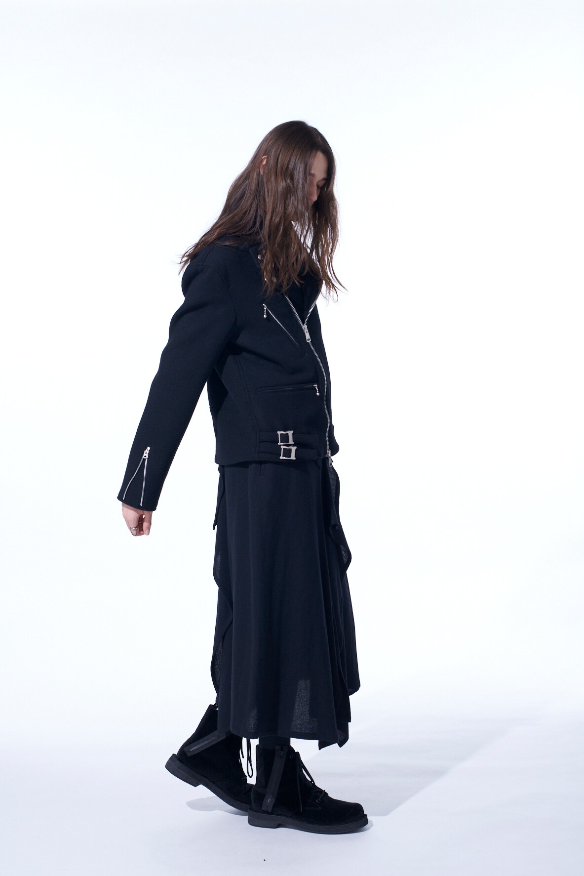 【11/21～11/25 Y's OMOTESANDO 先行販売】DOUBLE-WEAVE MELTON OVERSIZED MOTORCYCLE JACKET