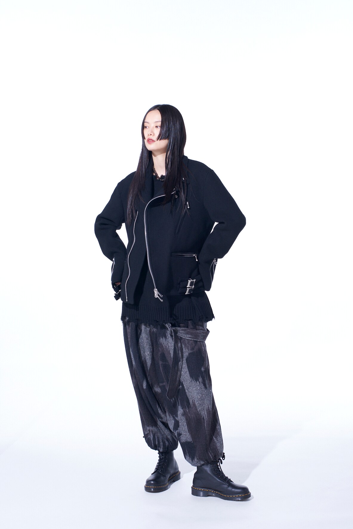 【11/21～11/25 Y's OMOTESANDO 先行販売】DOUBLE-WEAVE MELTON OVERSIZED MOTORCYCLE JACKET