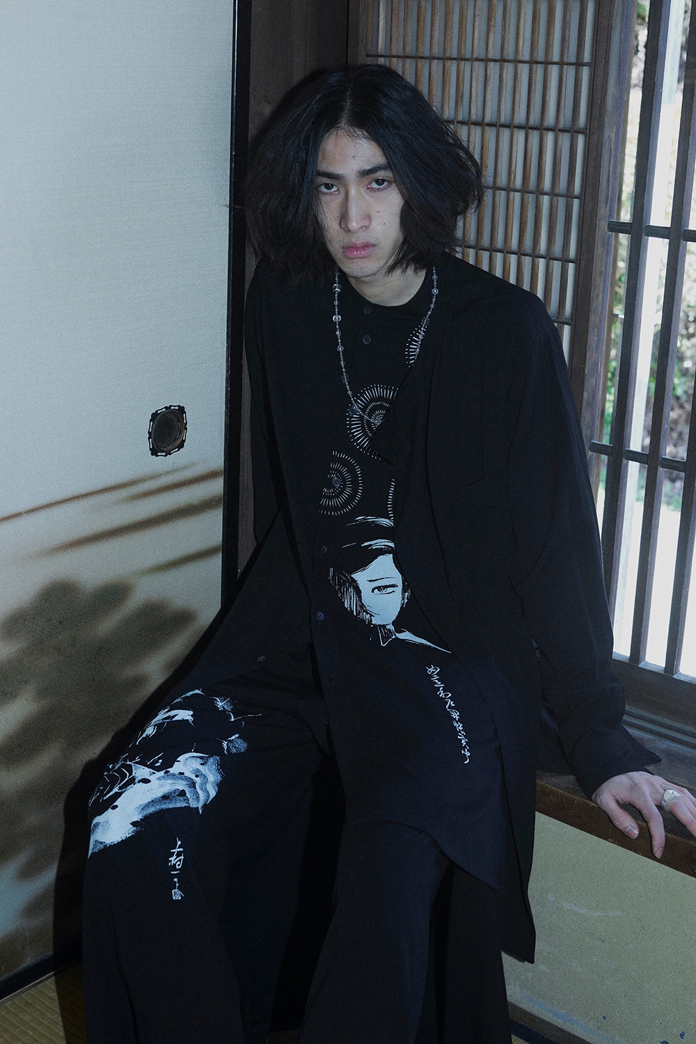 【3/19 12:00 Release】S'YTE X KAZUO KAMIMURA-LADY SNOWBLOOD PRINT LAYERED-FRONT SHIRT