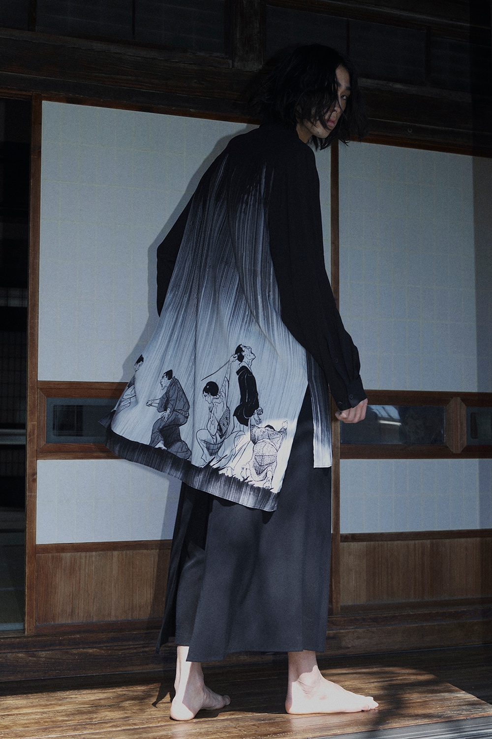 【3/19 12:00 Release】S'YTE X KAZUO KAMIMURA-LADY SNOWBLOOD NARRATIVE PRINT LONG SHIRT