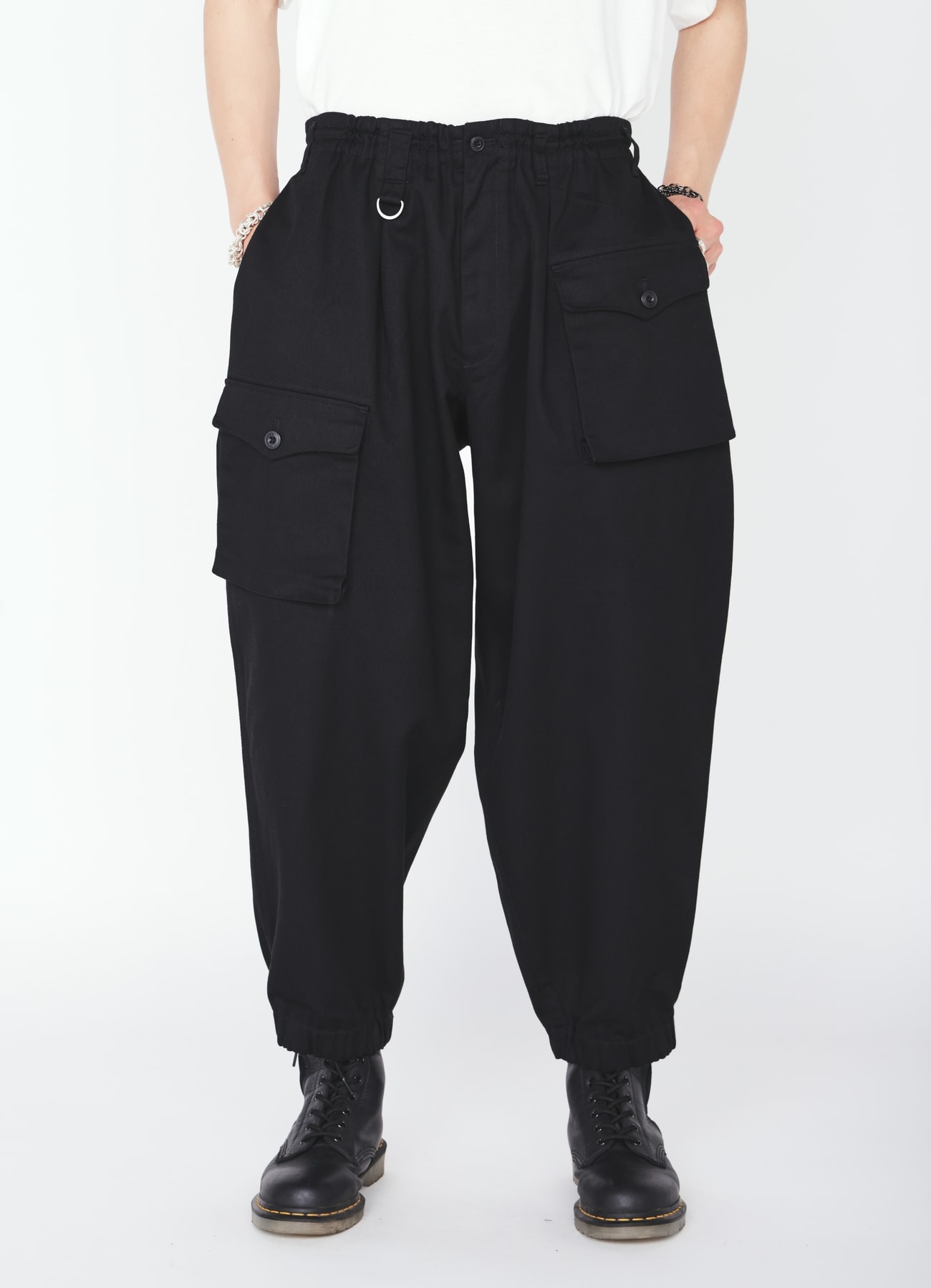 S'YTE × DICKIES-ASYMMETRIC FLAP-POCKET TAPERED PANTS