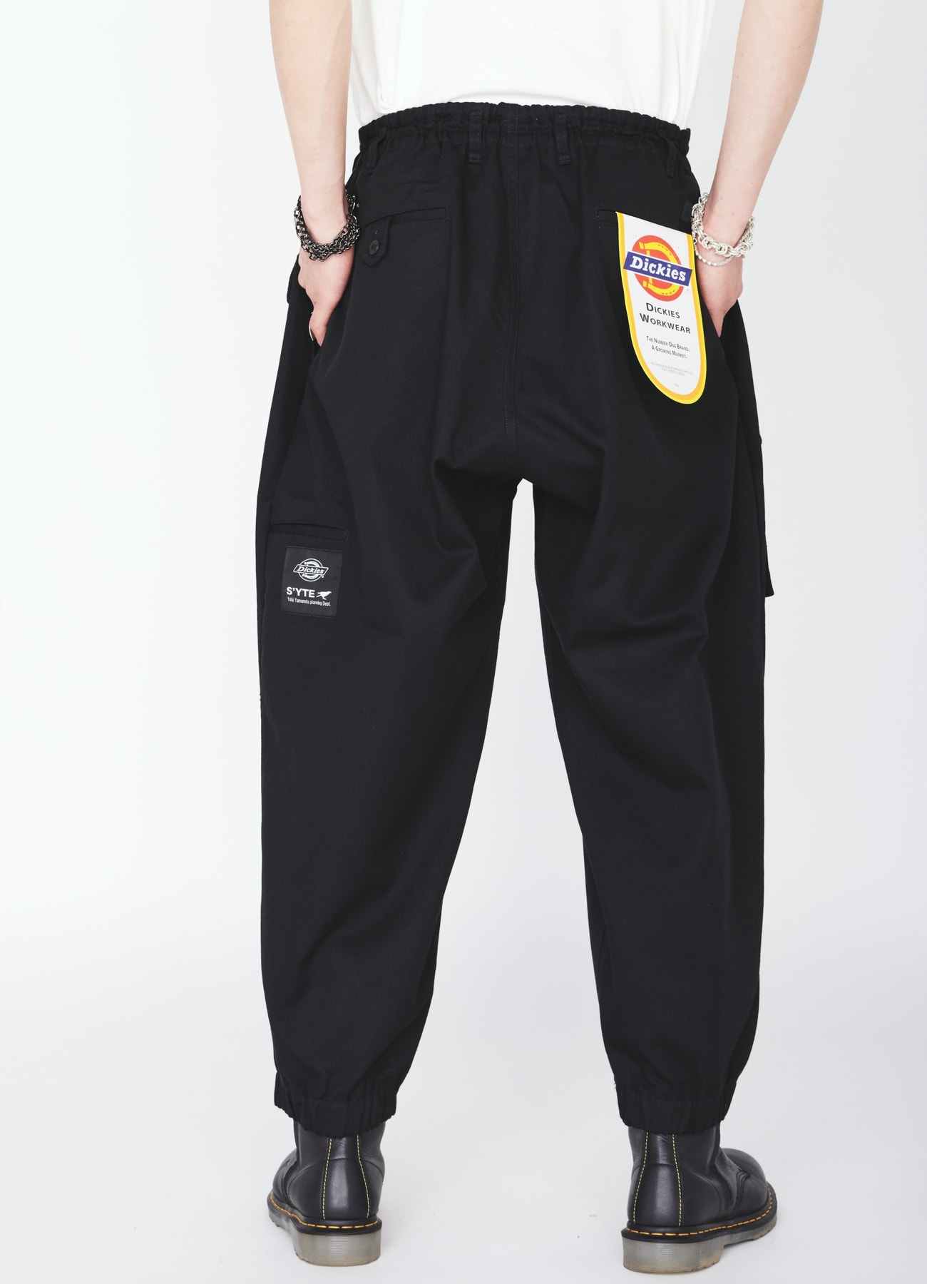 S'YTE × DICKIES-ASYMMETRIC FLAP-POCKET TAPERED PANTS