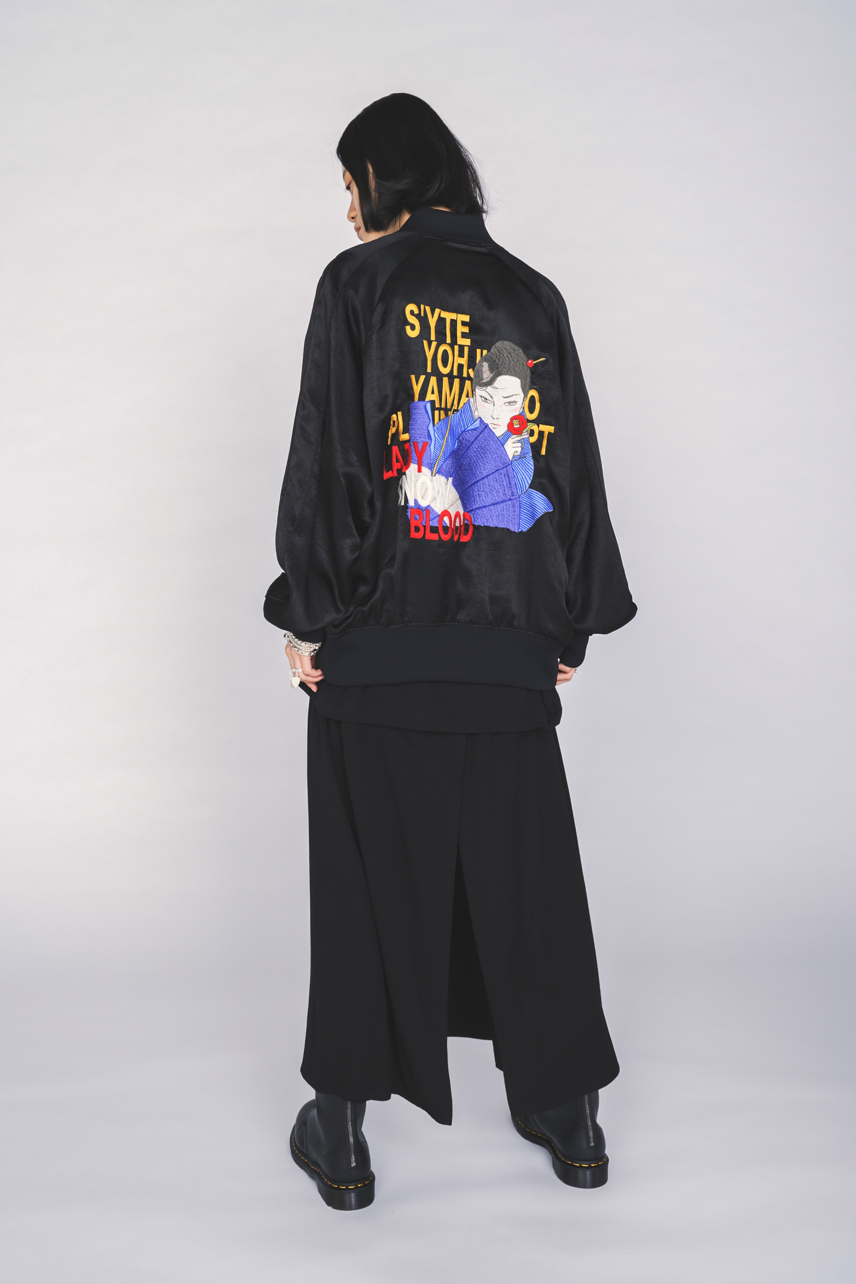 【3/19 12:00 Release】S'YTE X KAZUO KAMIMURA-LADY SNOWBLOOD PRINT DOUBLE-LAYER PANTS