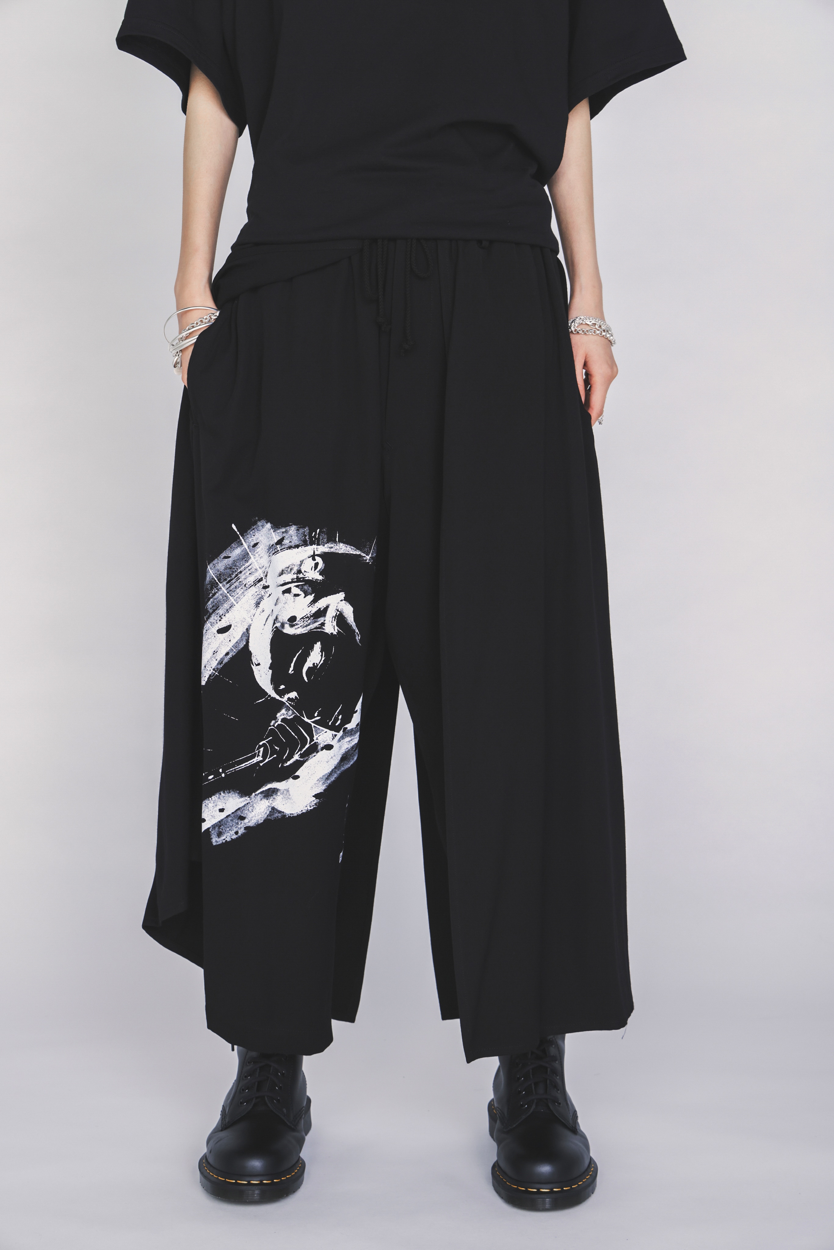 【3/19 12:00 Release】S'YTE X KAZUO KAMIMURA-LADY SNOWBLOOD PRINT DOUBLE-LAYER PANTS