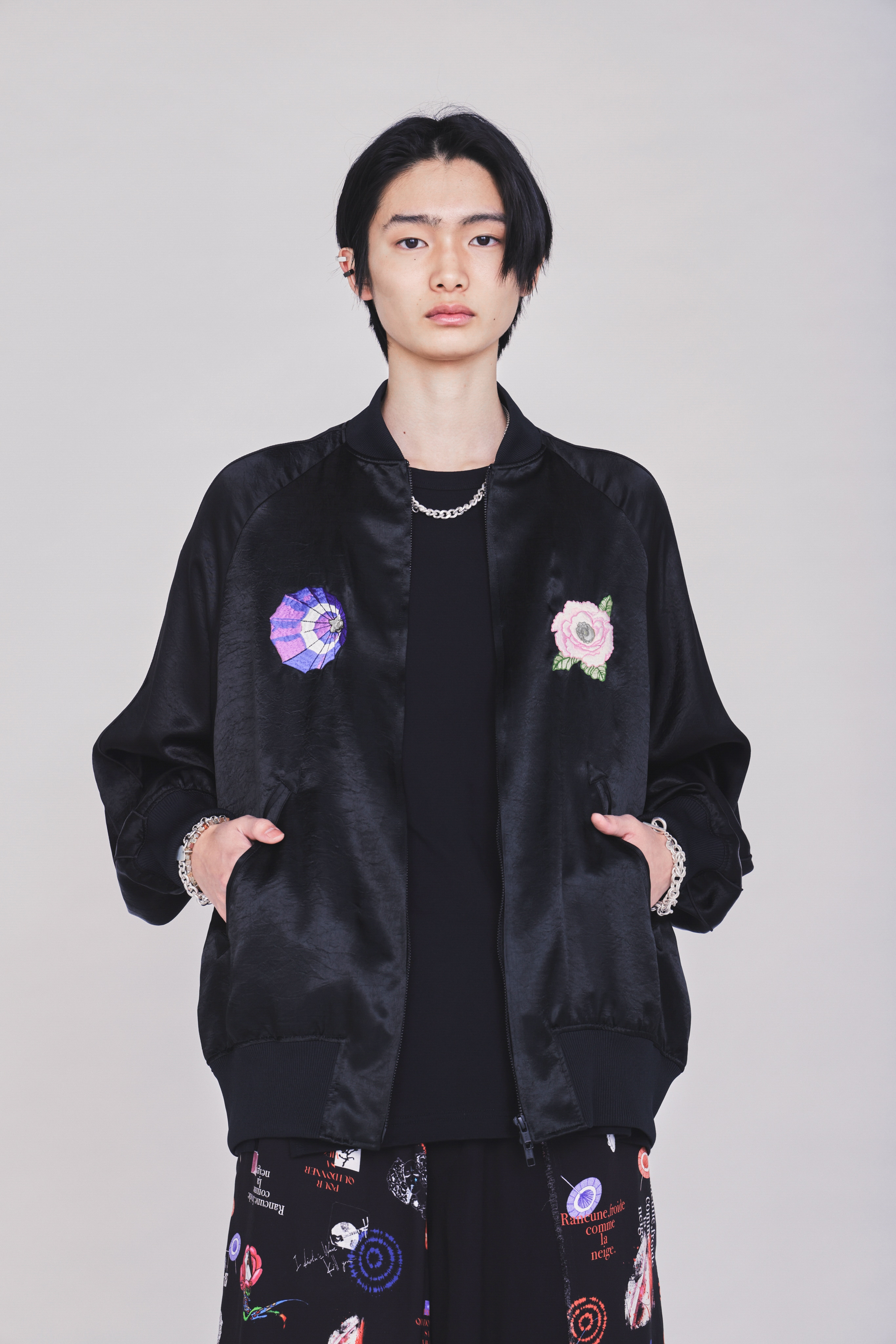 【3/19 12:00 Release】S'YTE X KAZUO KAMIMURA-LADY SNOWBLOOD EMBROIDERED BOMBER JACKET