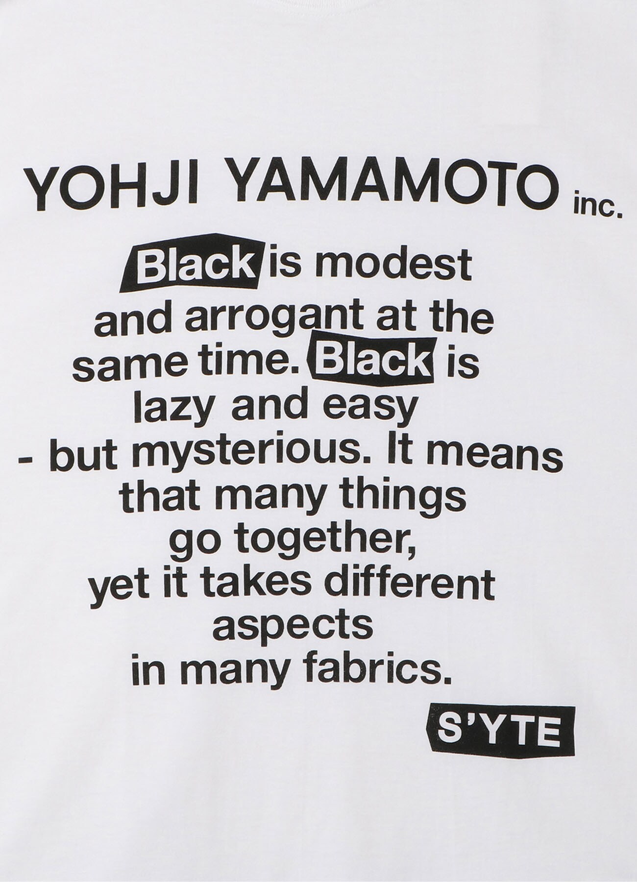 20/CottonJersey「Black Is Modest」Message T-Shirt