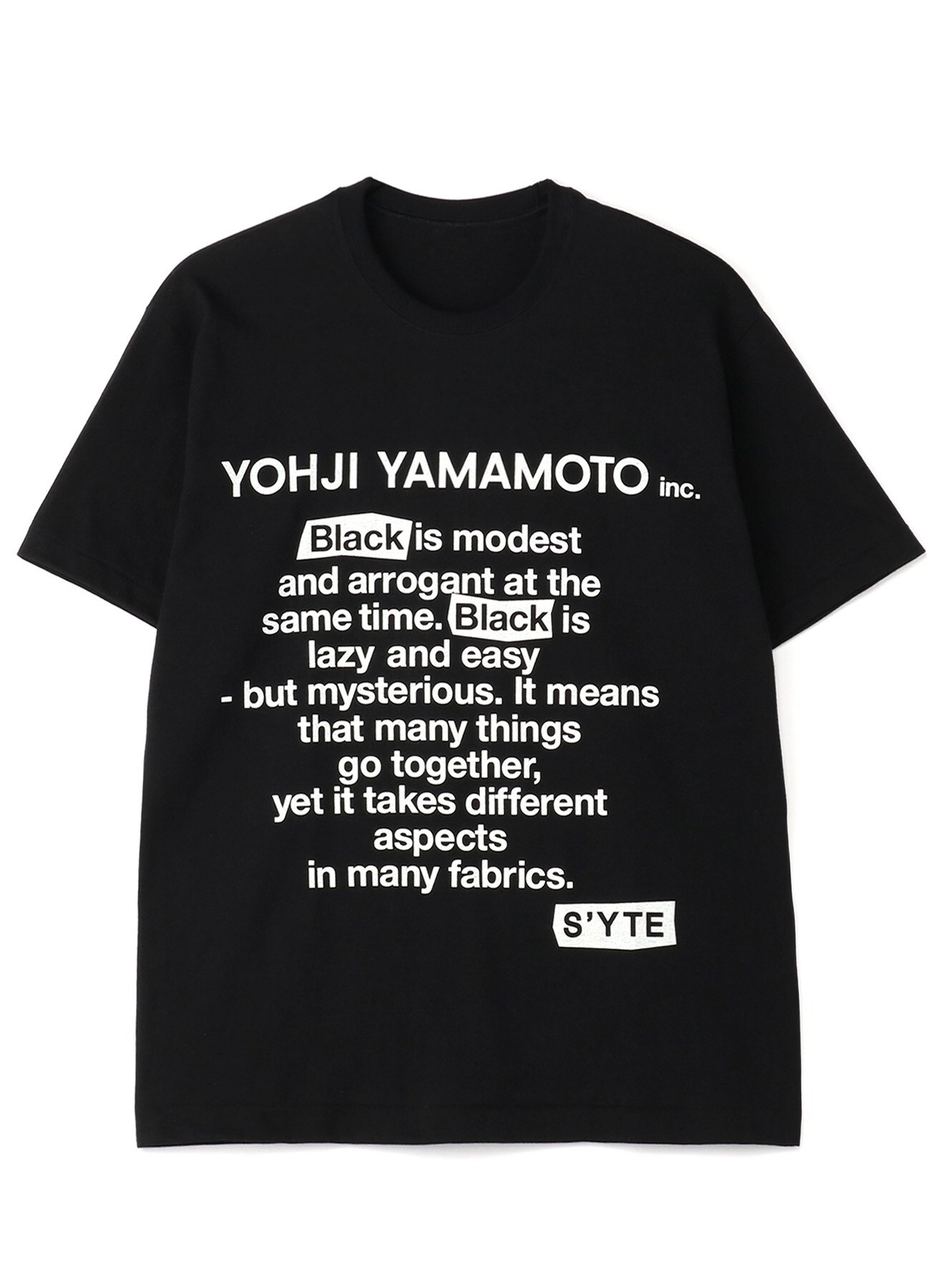 20/CottonJersey「Black Is Modest」Message T-Shirt