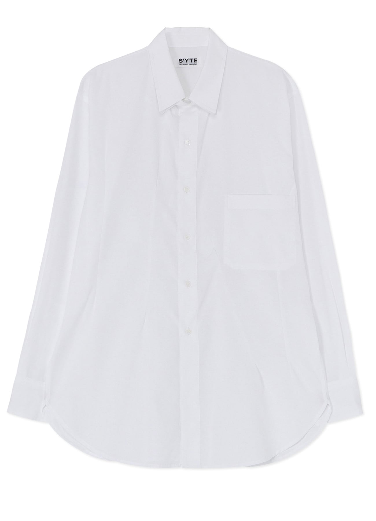 COTTON BROAD CLOTH DOUBLE COLLAR SHIRT WITH ASYMMETRY DARTS(M