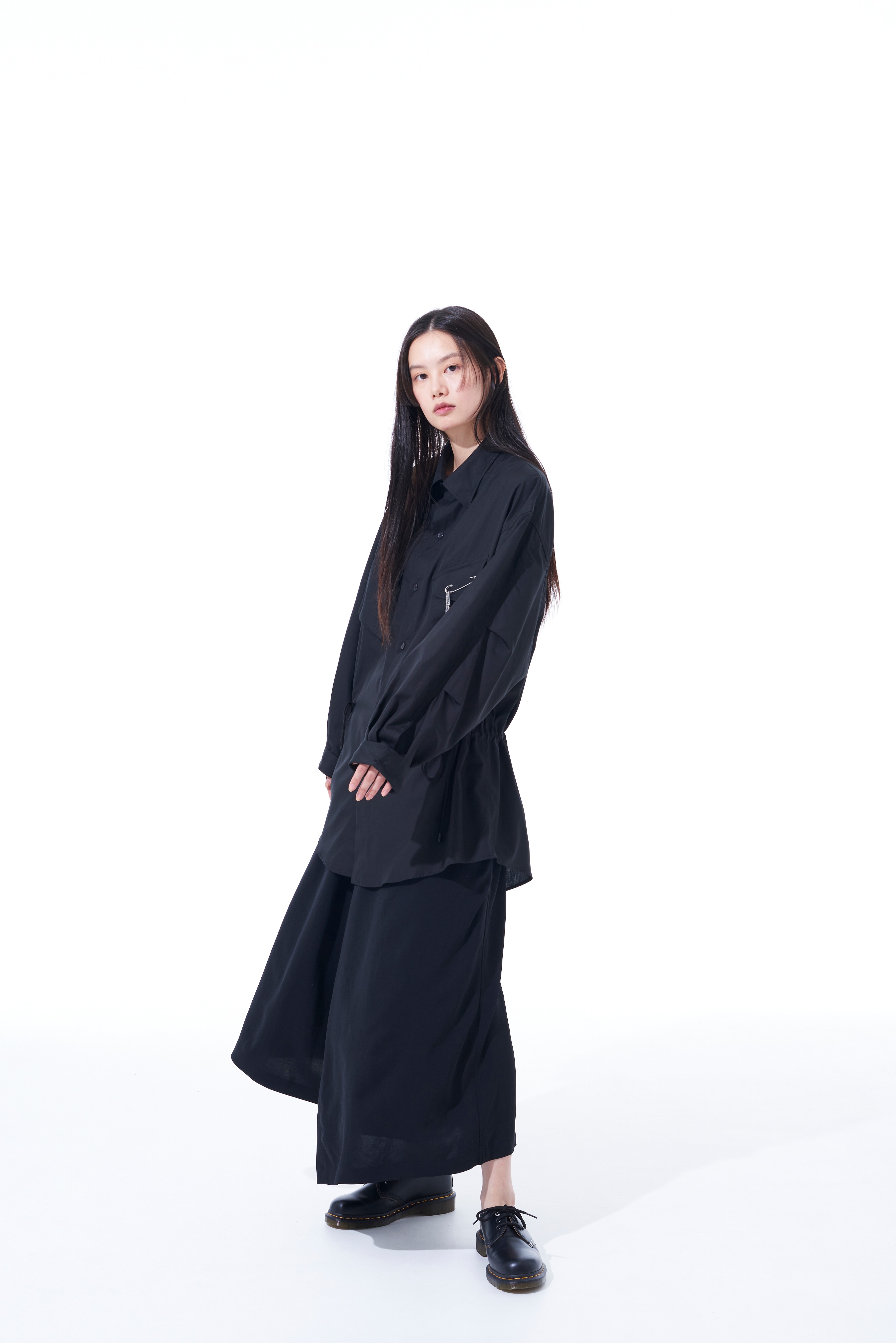COTTON BROAD CLOTH MODS COAT-INSPIRED SHIRT(M Black): S'YTE｜THE 