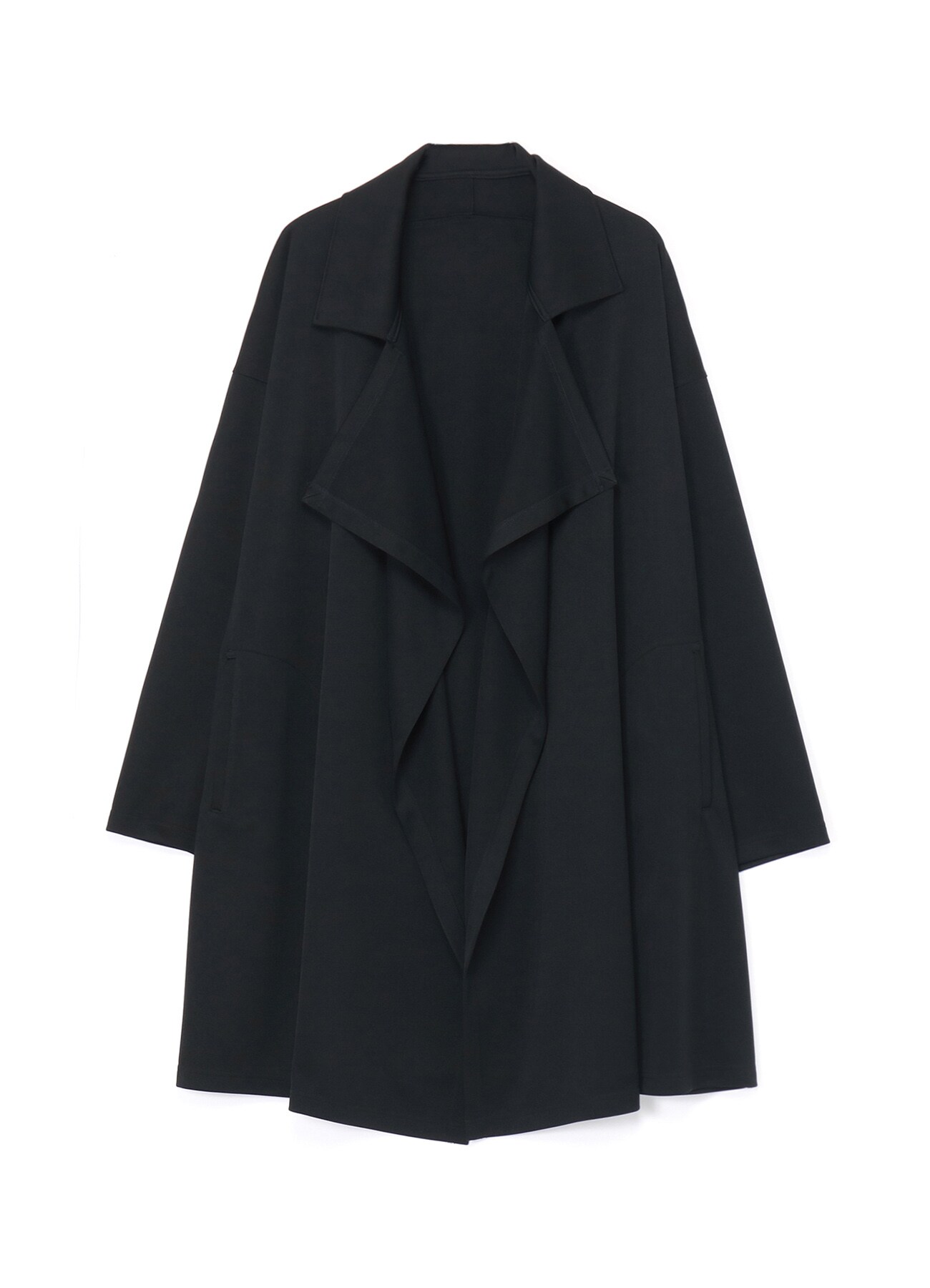 SMOOTH POLYESTER FLAME DOUBLE DRAPE COAT