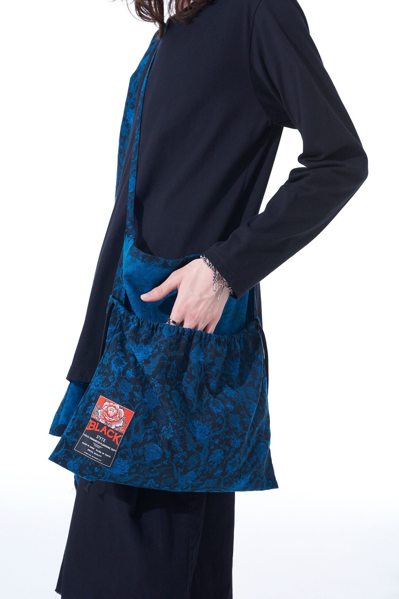 THORNY PATTERN JACQUARD 3WAY APRON BAG(FREE SIZE Blue): S'YTE｜THE