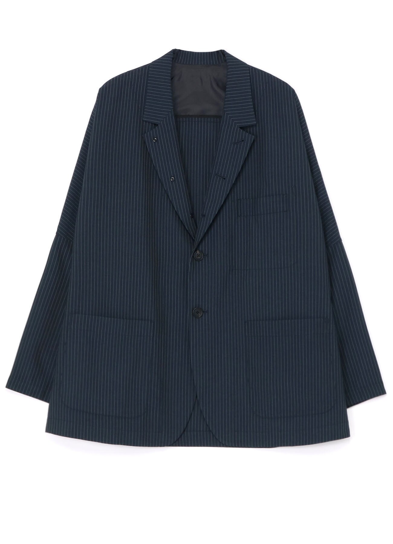 STRIPED RAGLAN SLEEVE JACKET WITH RIBBED CUFFS(M Navy): S'YTE｜THE 
