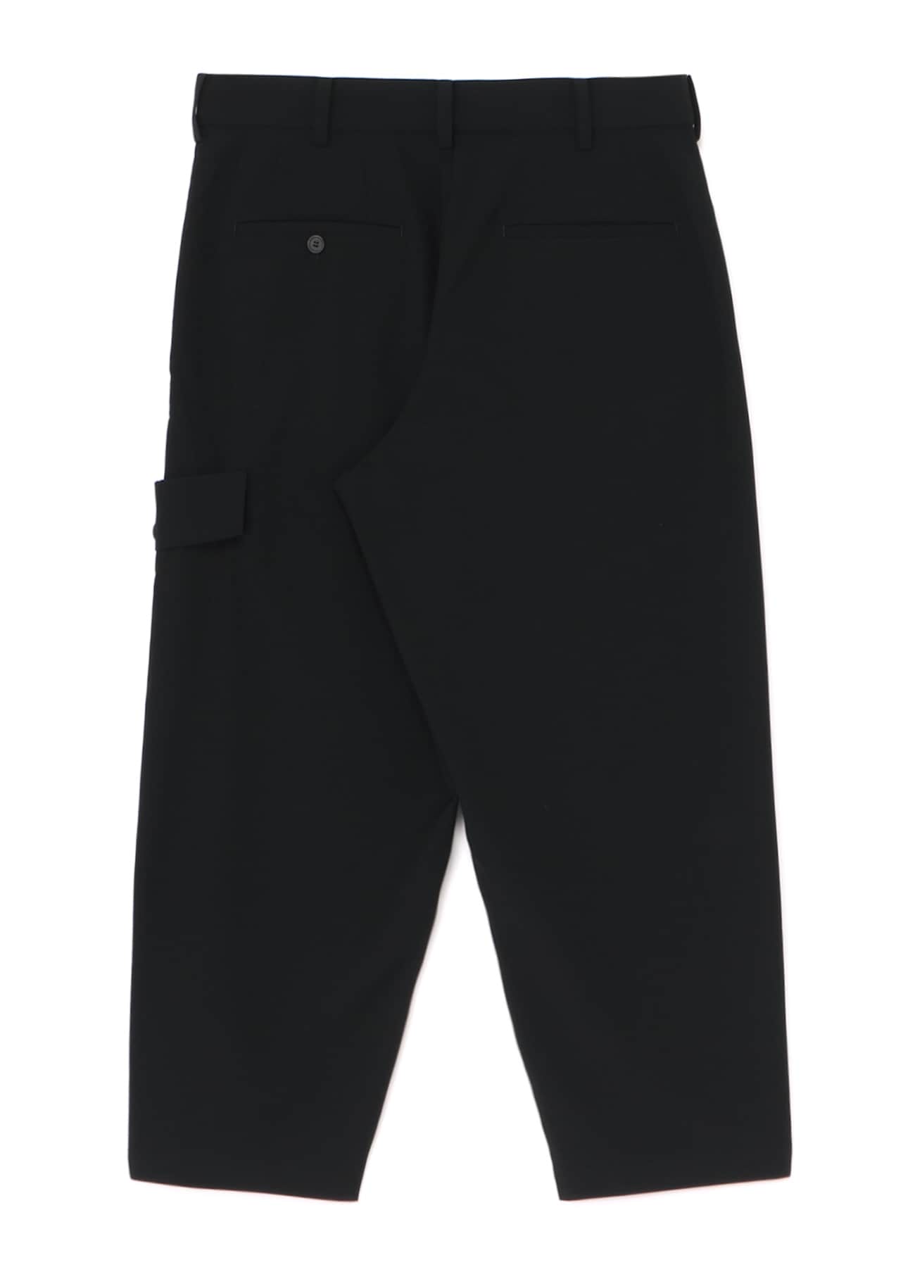 POLYESTER GABARDINE PANTS WITH KNEE FLAP POCKETS(M Black): S'YTE 
