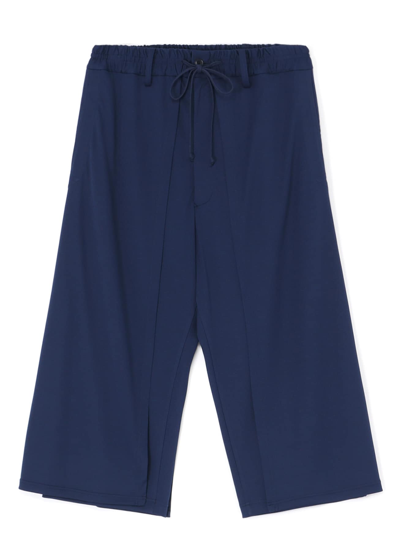 HIGH-GAUGE POLYESTER SMOOTH JERSEY LAYERED PANTS(M Navy): S'YTE 