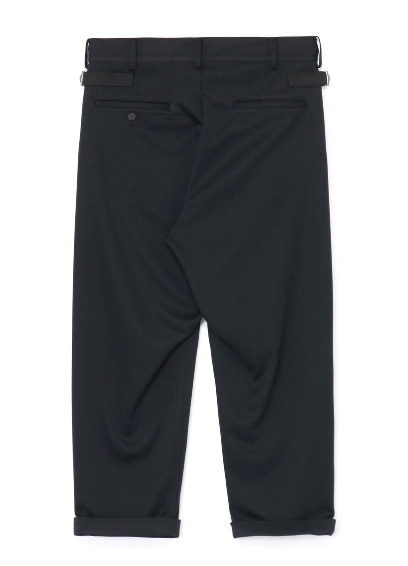 SMOOTH POLYESTER TAPERED WAIST ADJUSTMENT MACKIN PANTS(M Black): S