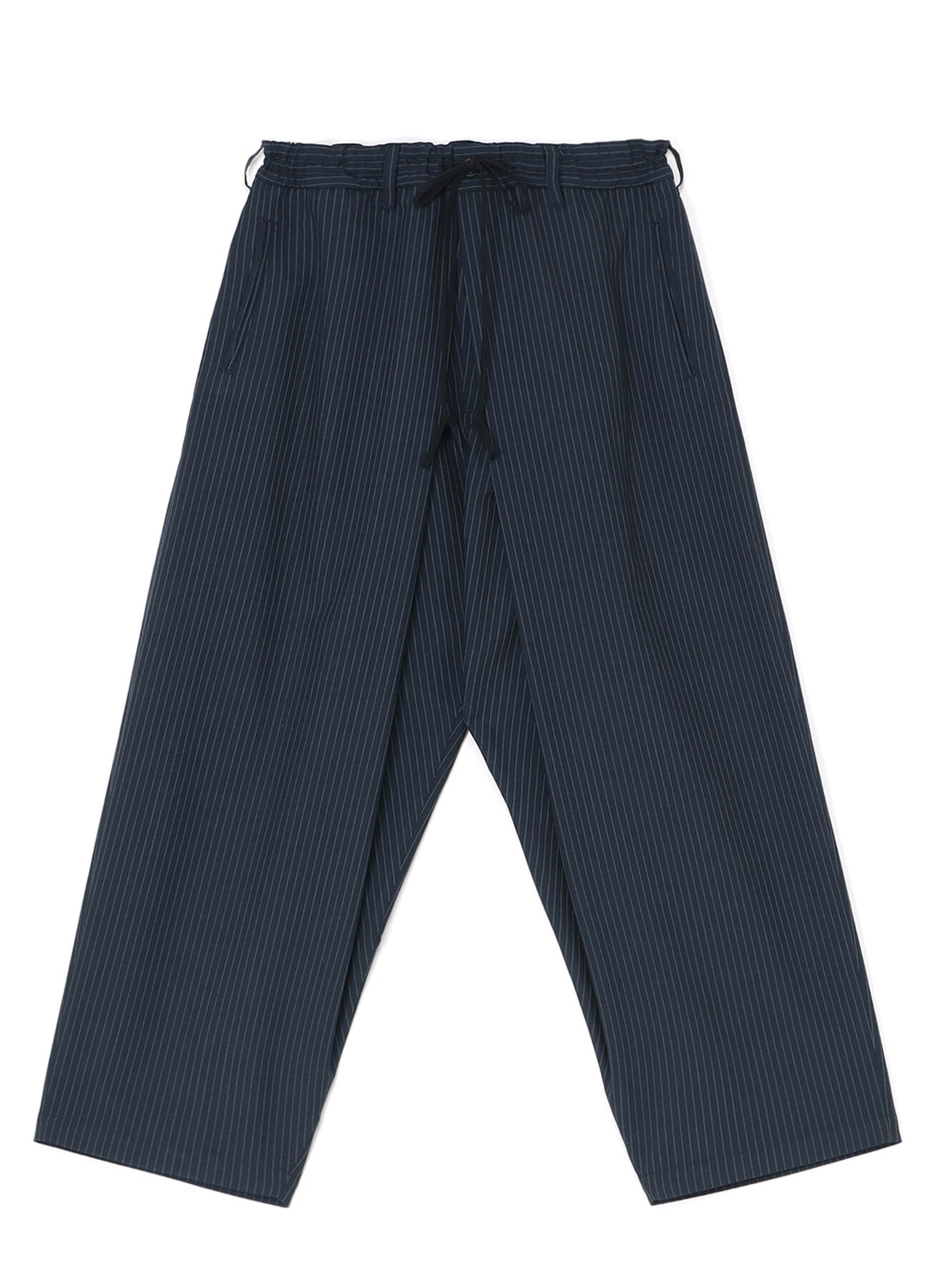 STRIPED WRAP PANTS WITH PLEATS ON THE FRONT(M Navy): S'YTE｜THE 
