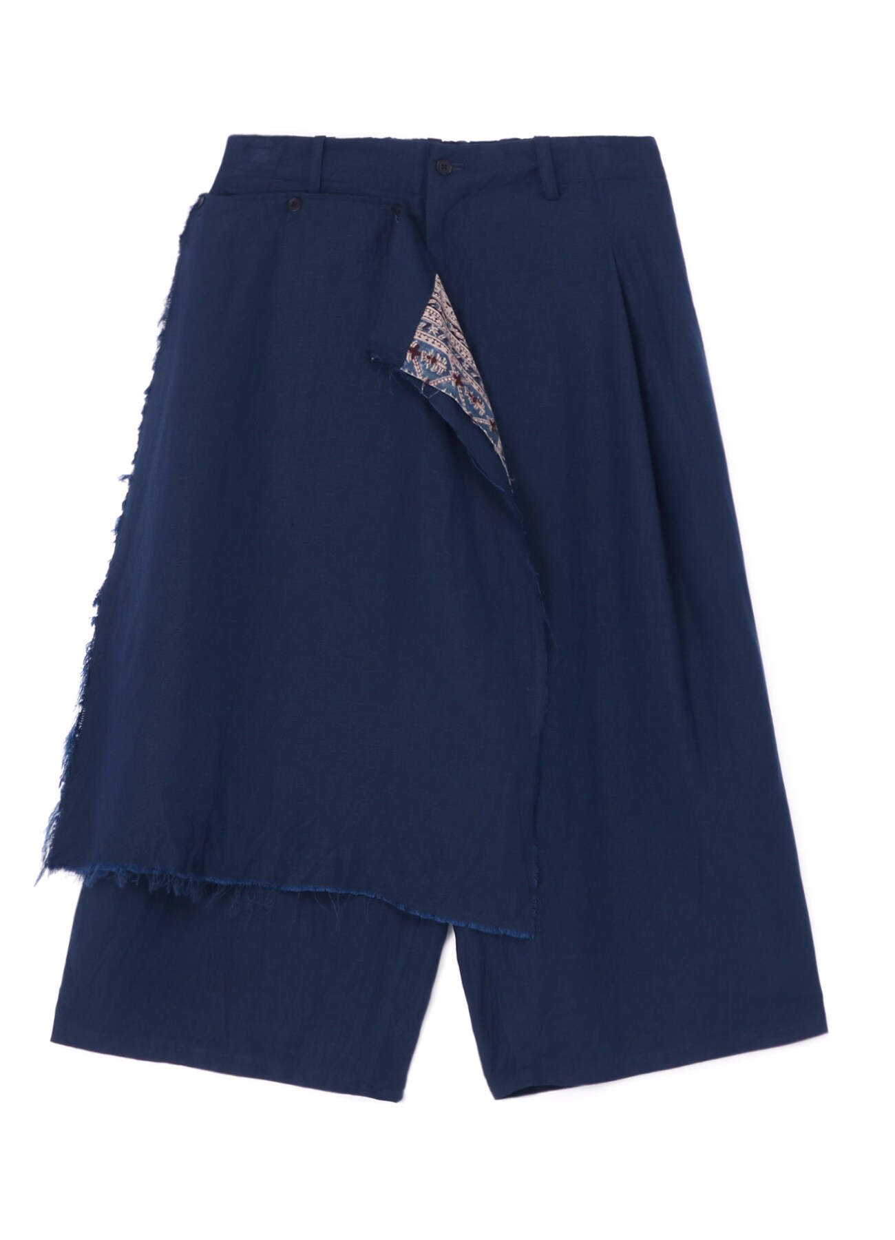 LINEN/RAYON EASY CLOTH+INDIAN BLOCK SQUARE PRINT PANTS