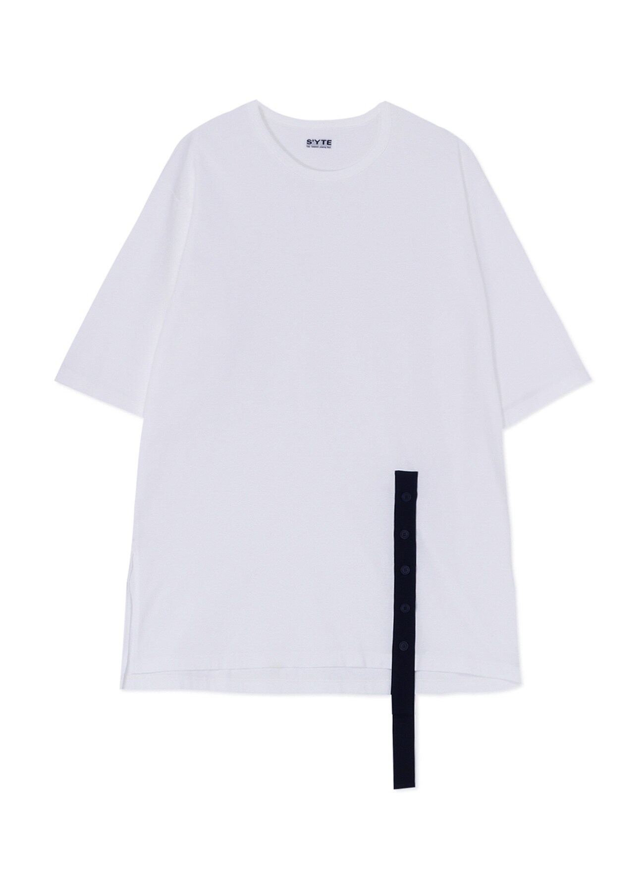 COTTON JERSEY T-SHIRT WITH OUTLINED HEM