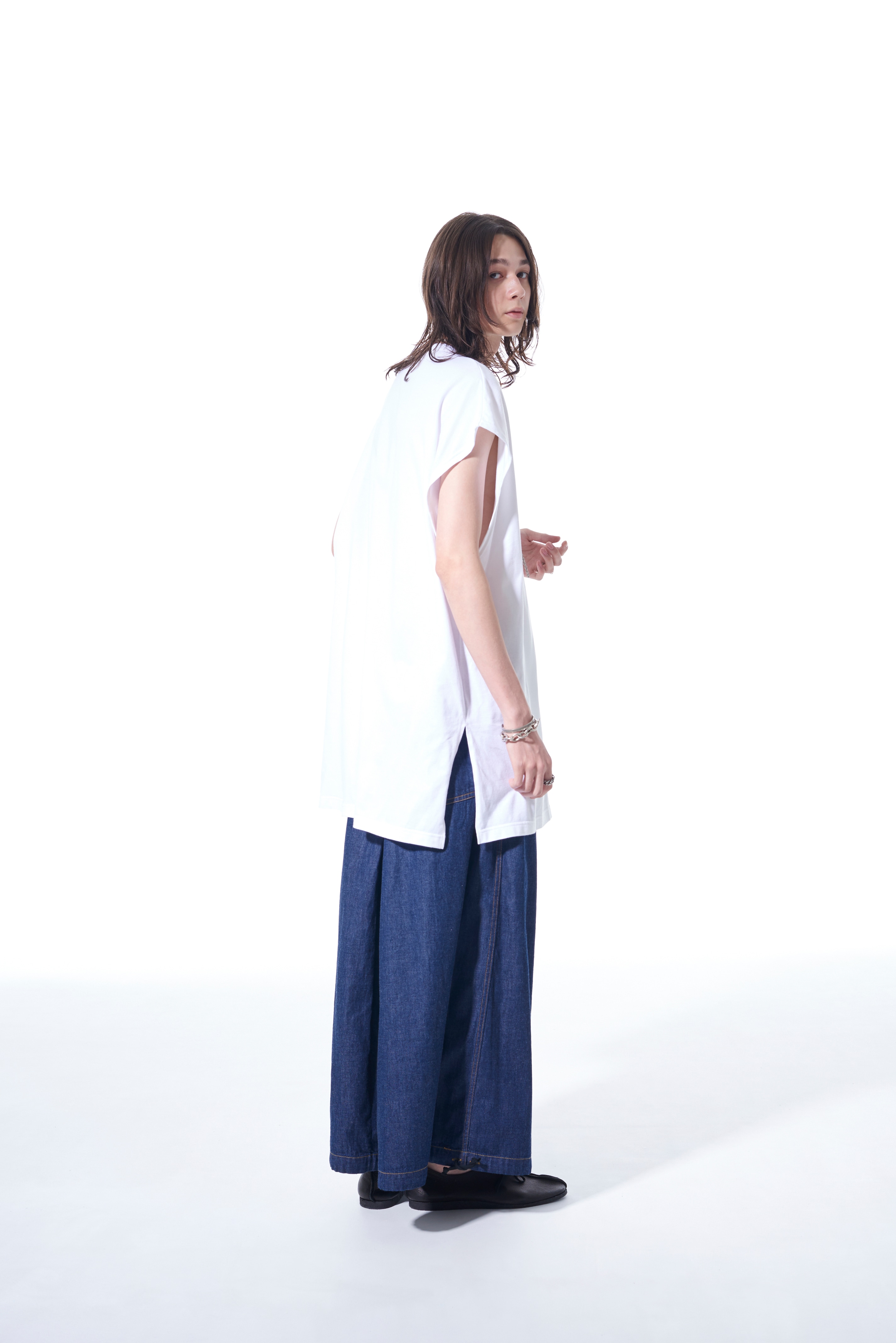 COTTON JERSEY LAYERED SLEEVELESS TOP(M White): S'YTE｜THE SHOP 